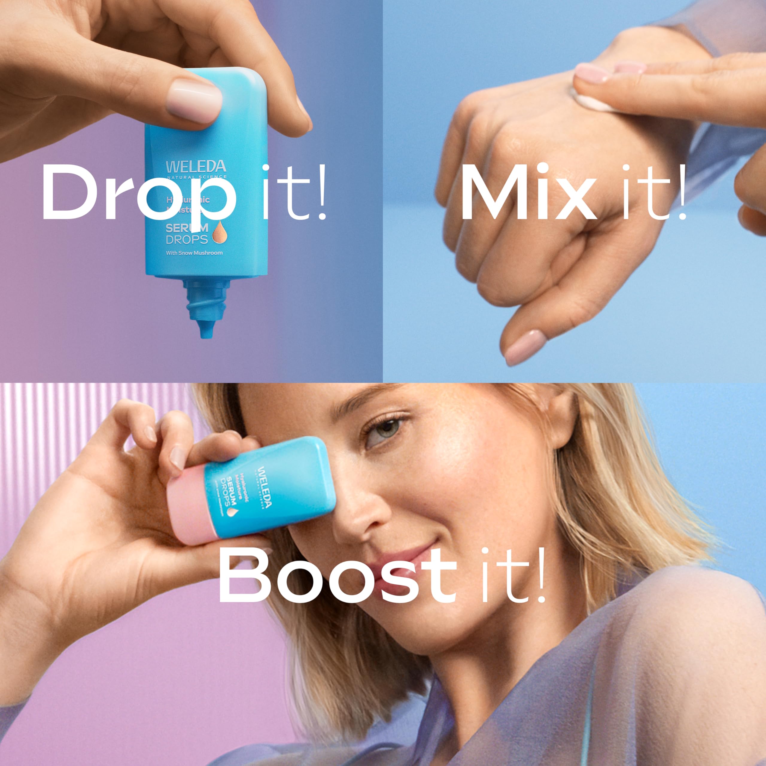 Weleda Hyaluronic Moisture Face Serum Drops with Snow Mushroom for 24H Deep Hydration, 30ml 9