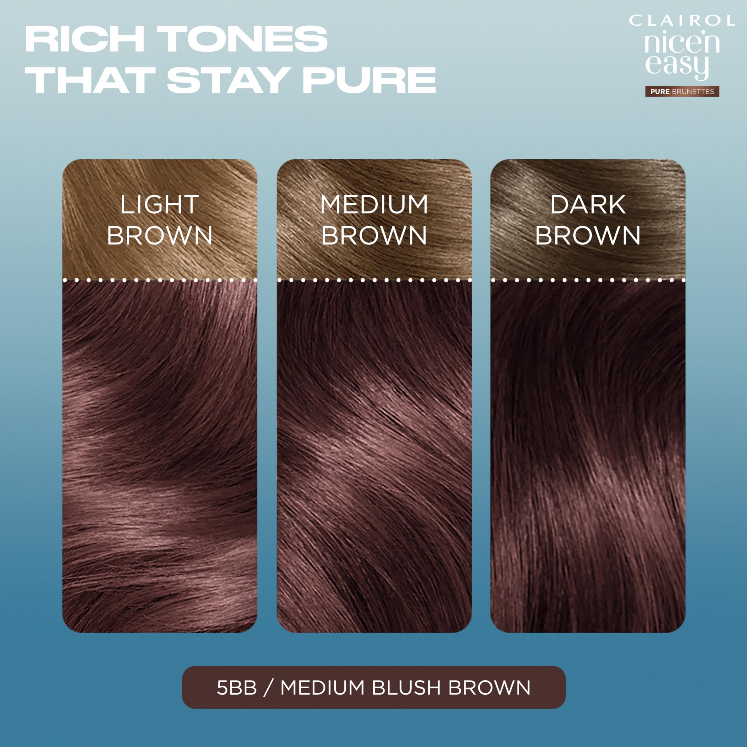 Clairol Nice n’ Easy Pure Brunettes Hair Colour 5BB Medium Blush Brown Permanent Dye