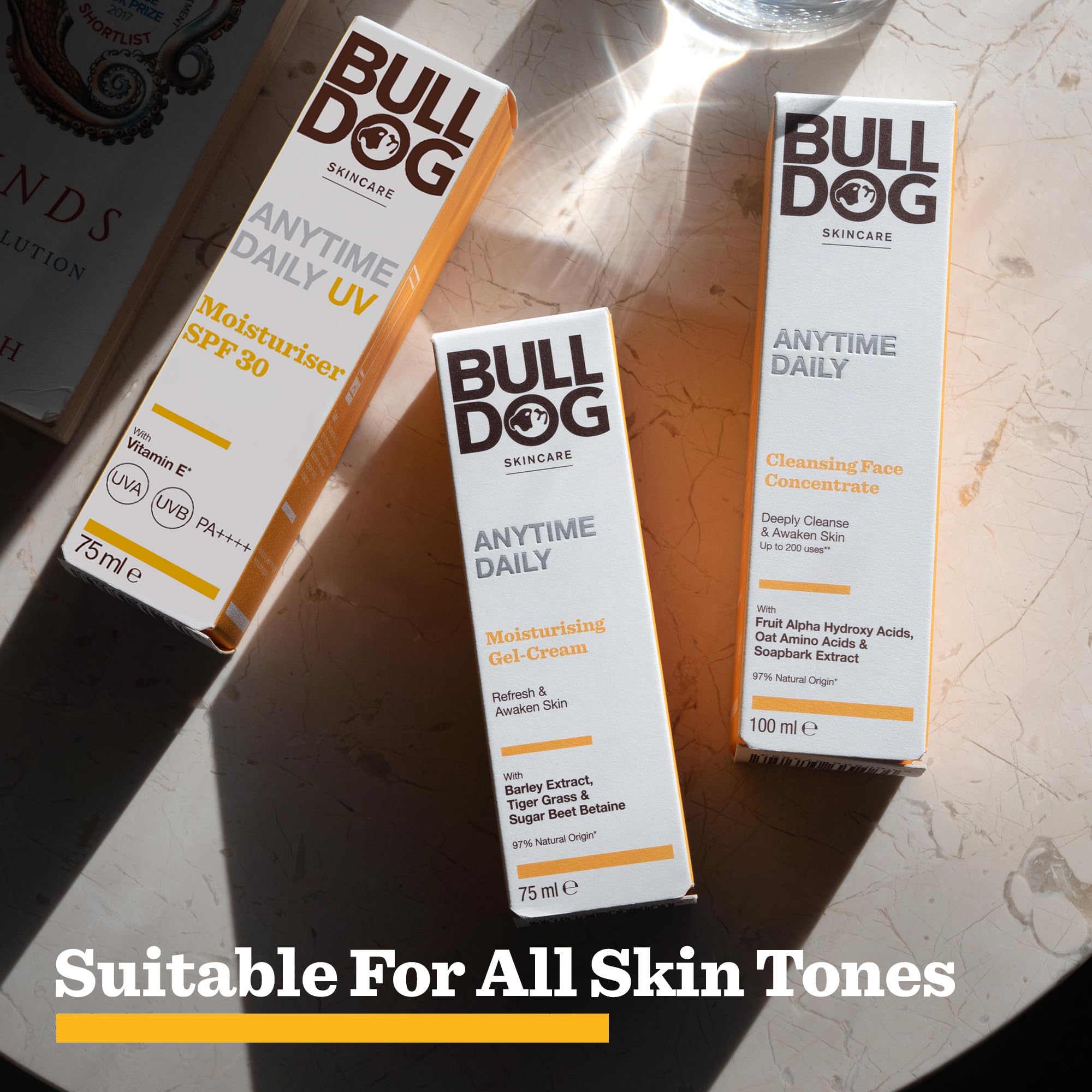 BULLDOG SKINCARE Anytime Daily UV Feuchtigkeitscreme LSF 30 für Männer 75 ml, Safrangelb 3