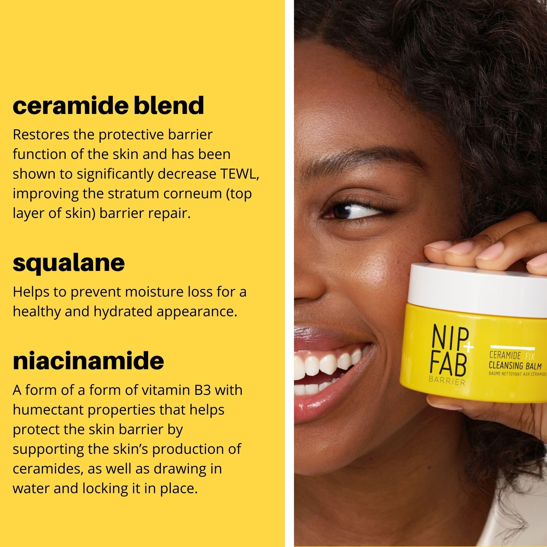 Nip+Fab Ceramide Fix Cleansing Balm - Gentle Makeup Remover for Dry, Sensitive Skin 7