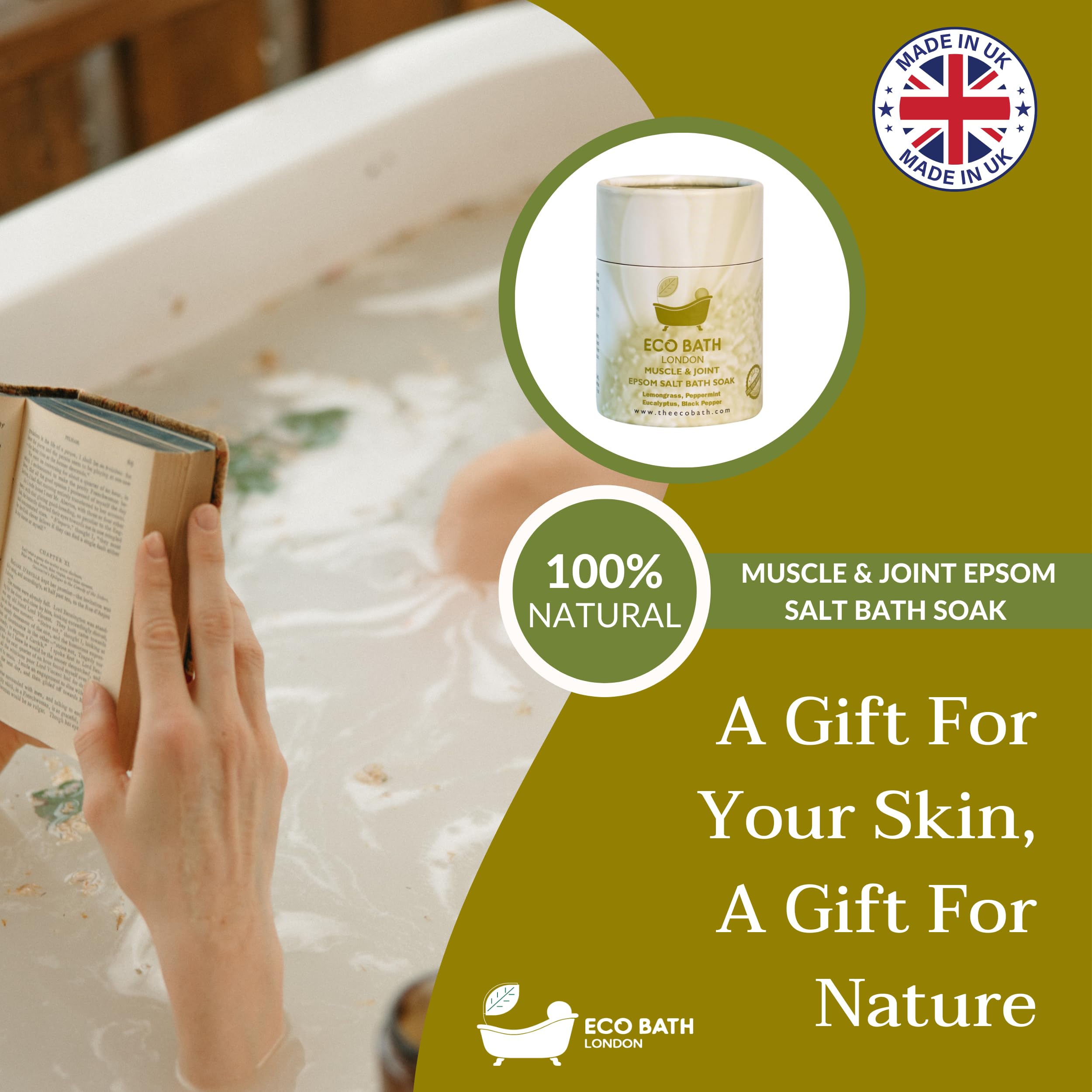 Eco Bath London Muscle and Joint Pain Epsom Salt Soak with Aromatherapy Oils, 250g 6