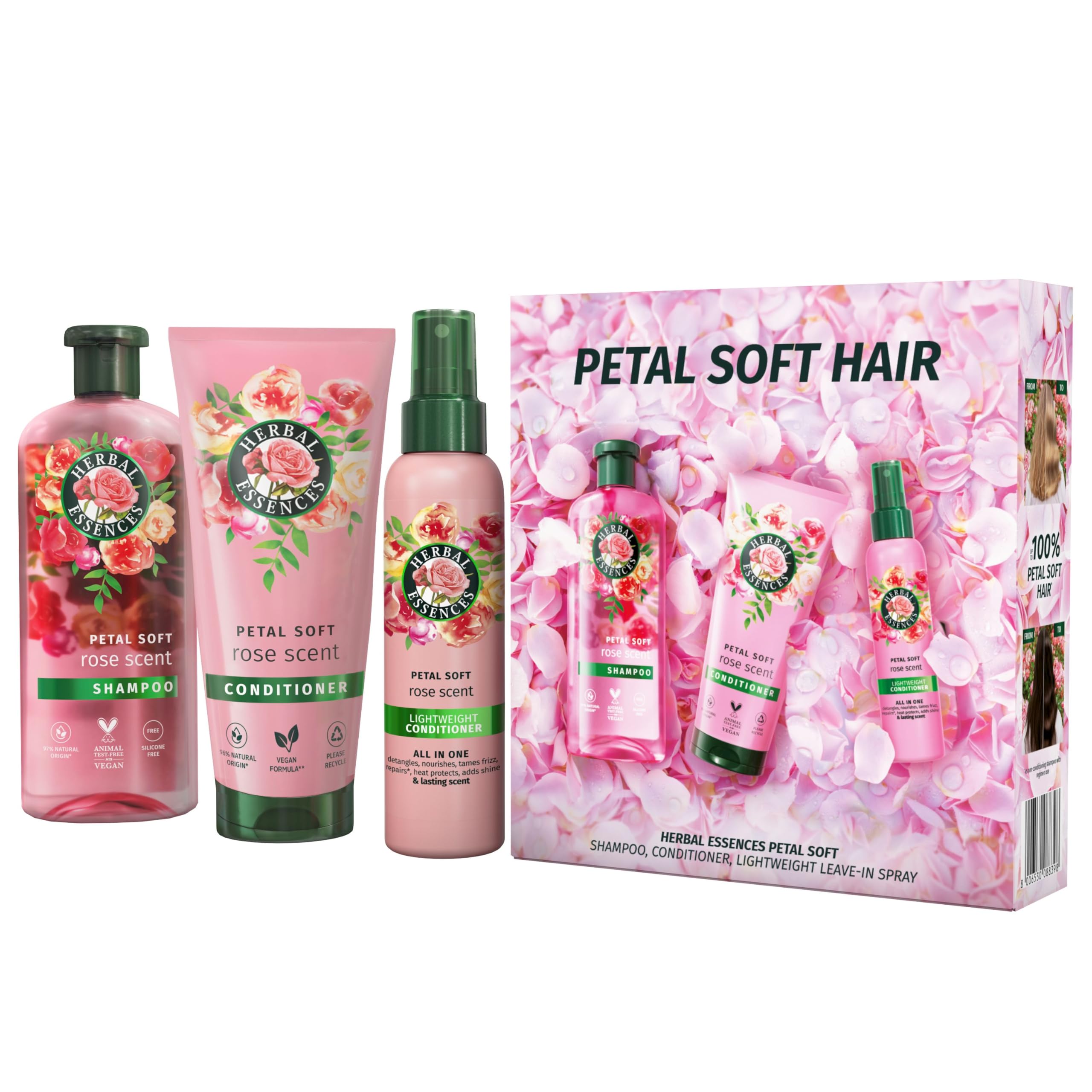 Herbal Essences Rose Scent Petal Soft Giftset: Shampoo, Conditioner & Leave-In