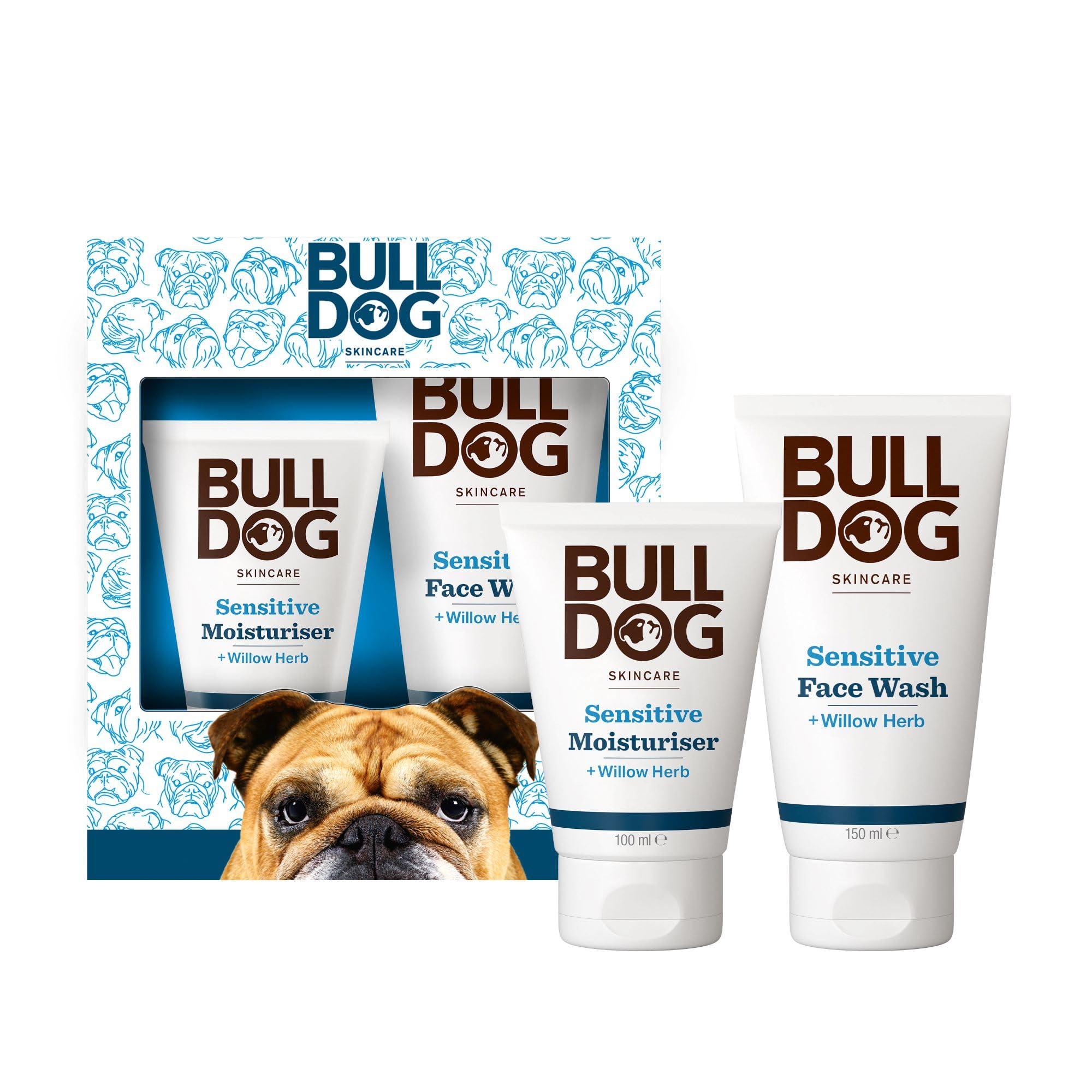 BULLDOG Skincare Sensitive Duo Gift Set: Face Wash & Moisturiser for Men