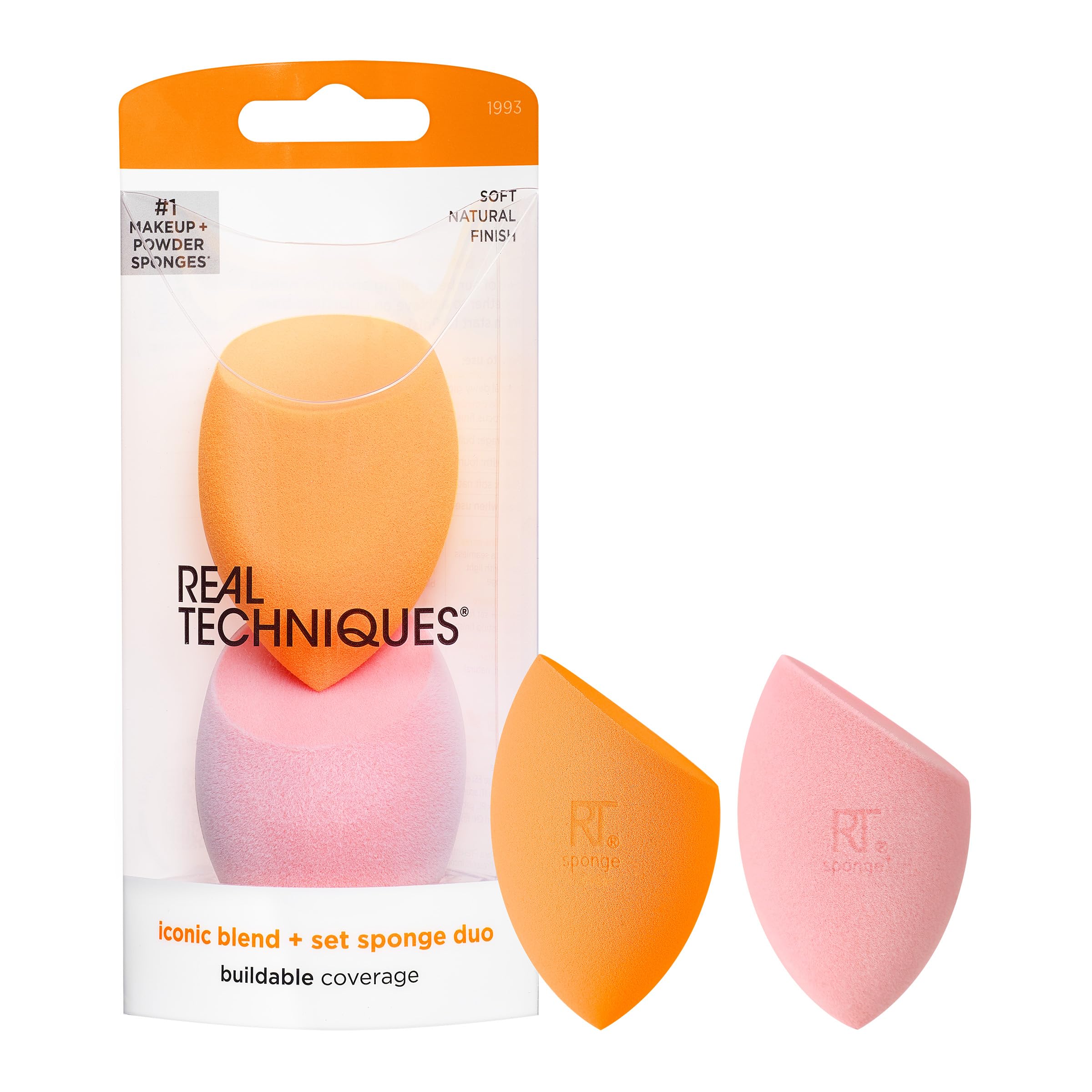 REAL TECHNIQUES Miracle Complexion & Powder Sponge Duo Pack for Flawless Blending