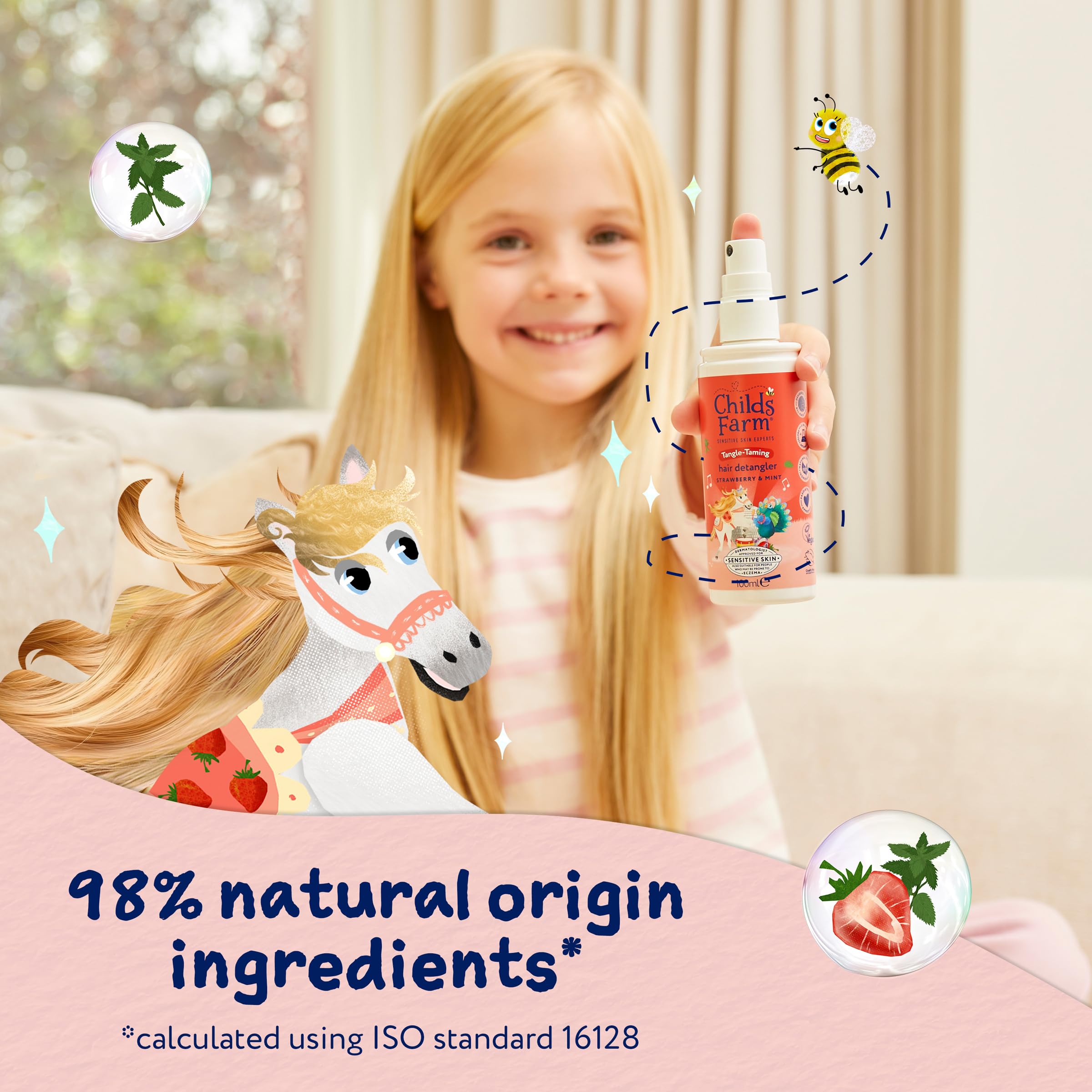 Childs Farm Tangle Taming Hair Detangler Spray with Heat Styling Protection 5