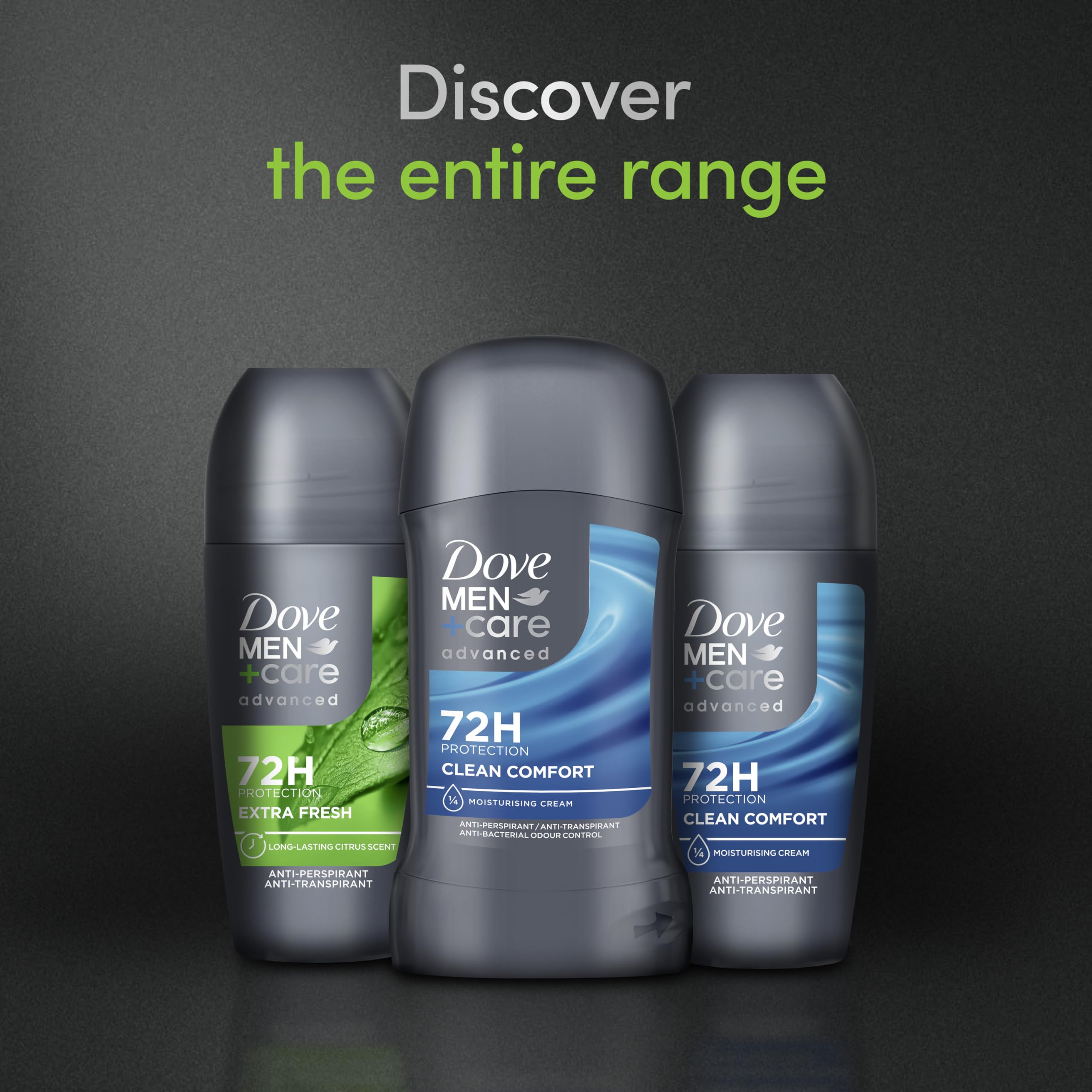 Dove Men+Care Advanced Clean Comfort Antiperspirant Roll On, 72H Protection, 50 ml 5