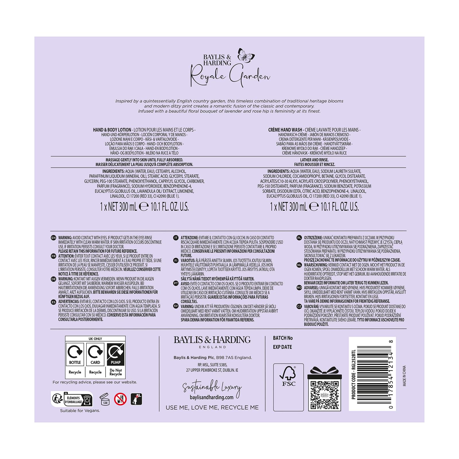 Baylis &amp; Harding Royale Garden Lavendel- &amp; Hagebuttentee Luxus-Handpflege-Geschenkset (1 Stück) - Vegan 6