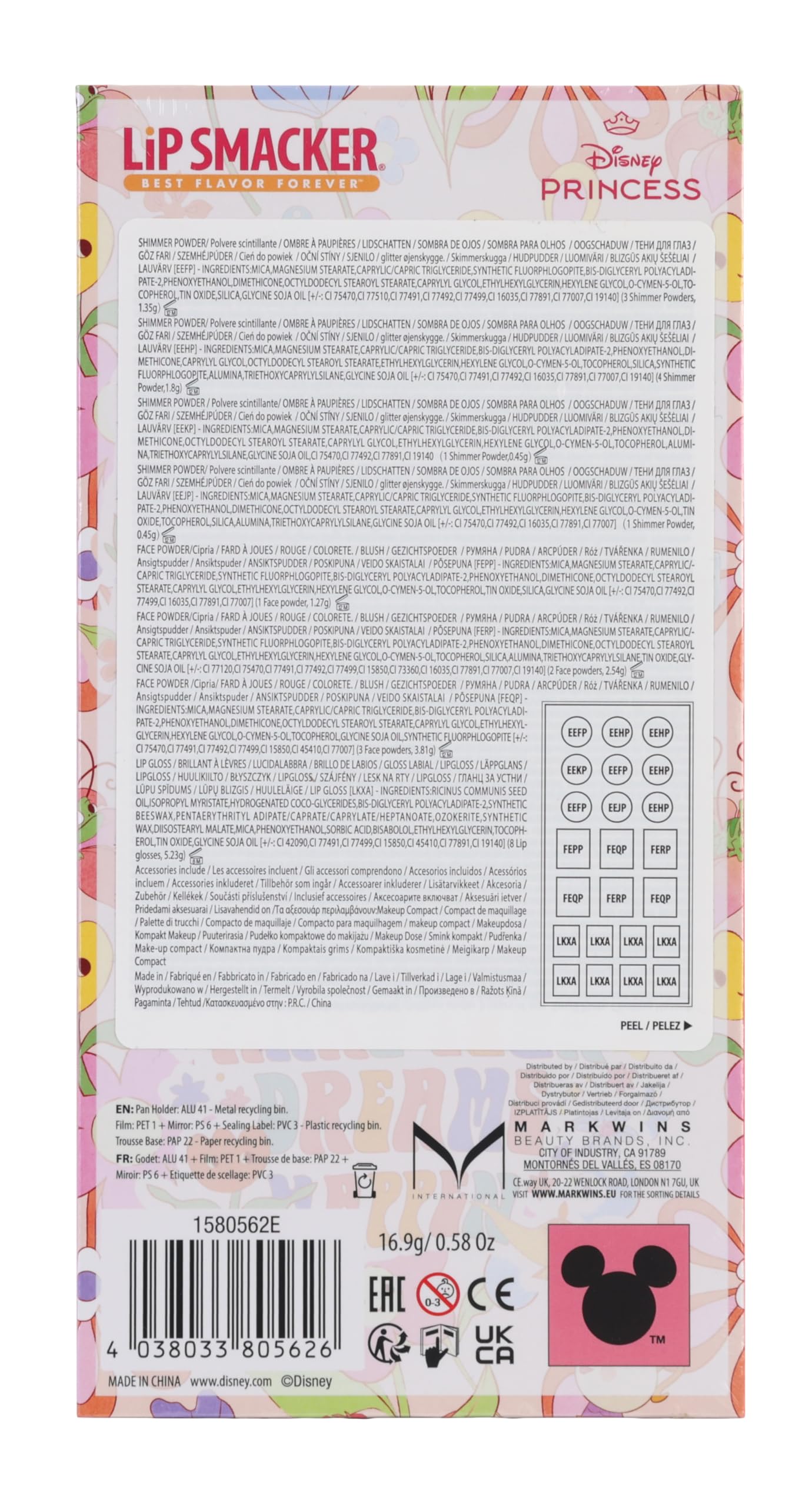 Lip Smacker Disney Princess Belle Beauty Book Complete Make-up Palette 3