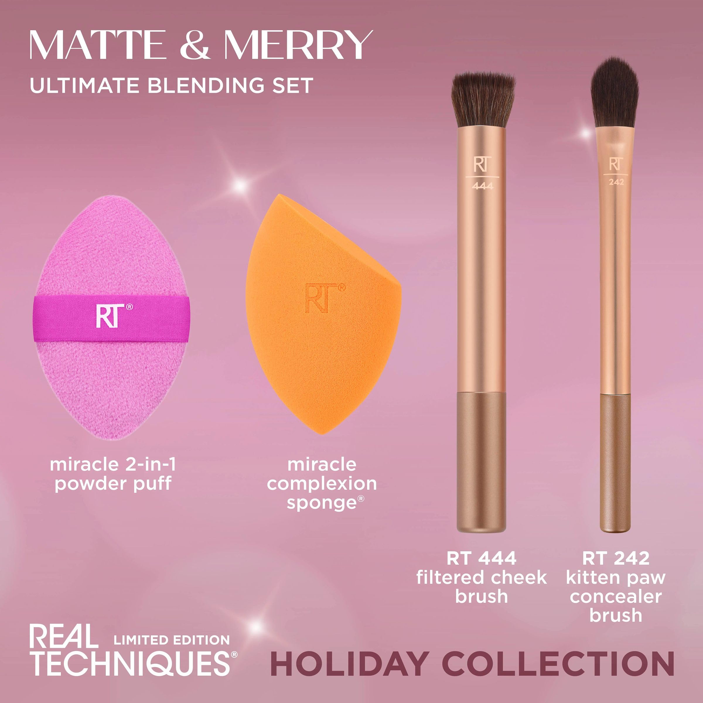 Real Techniques Matte & Merry Ultimate Blending Kit - 4 Piece Limited Edition Set 3