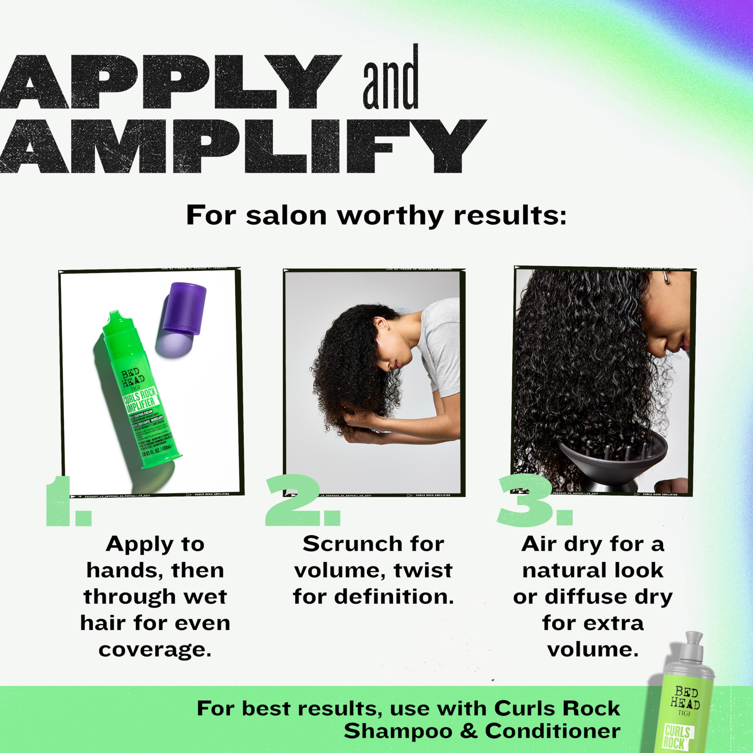 Bed Head by TIGI Curls Rock Amplifier – Lockenformende und -definierende Creme mit 7