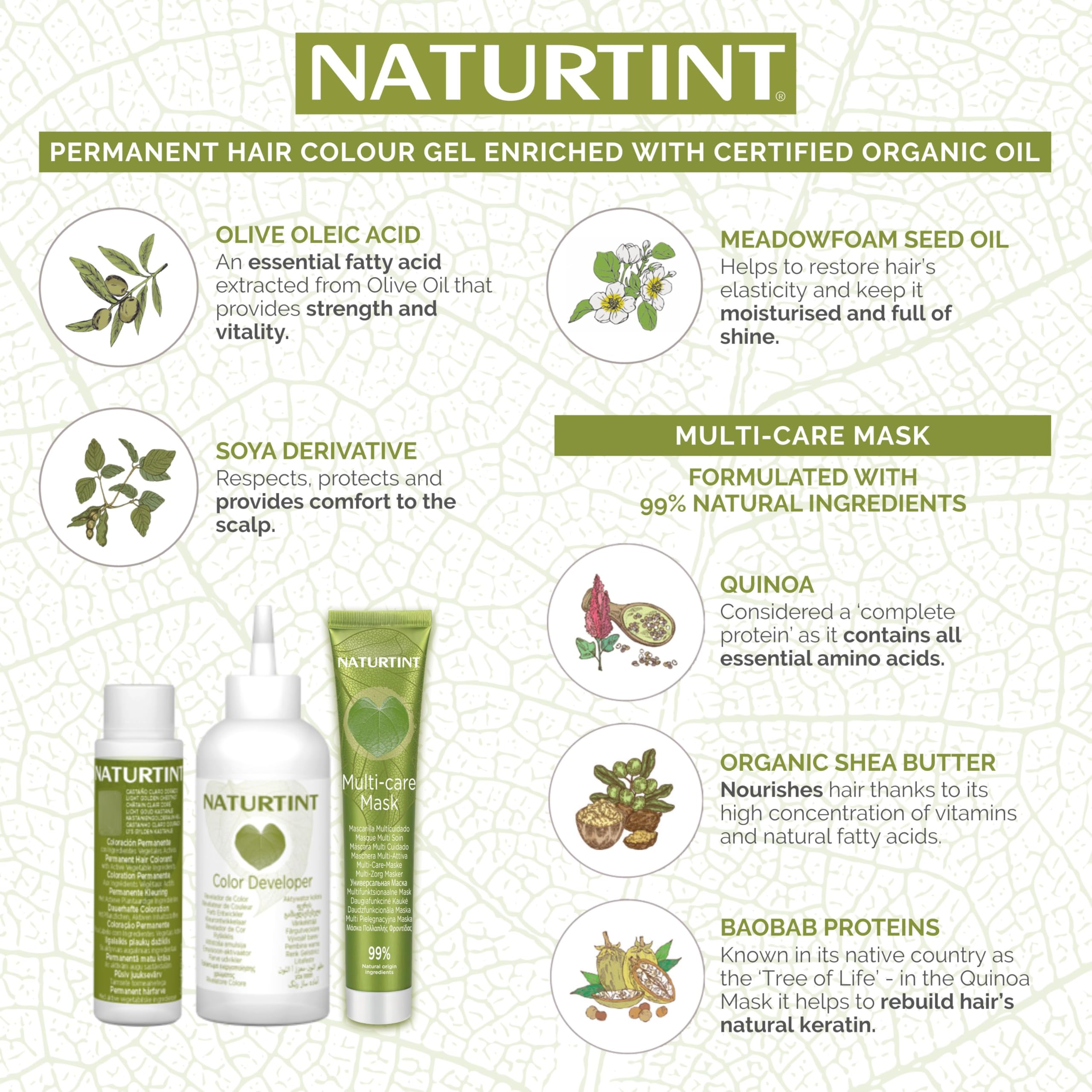 Naturtint Permanent Hair Colour Gel 5A Light Ash Chestnut, Plant Enriched 7