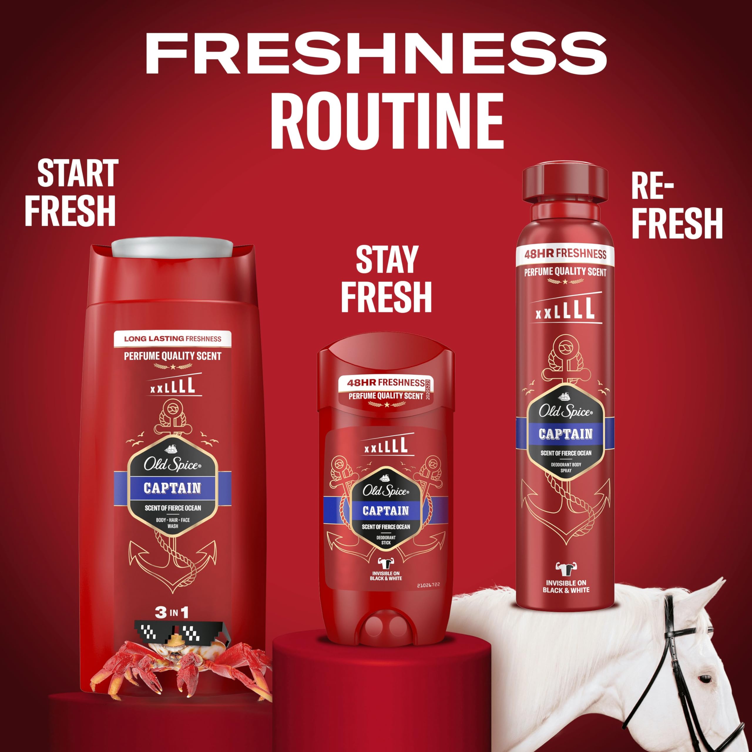 Old Spice Captain 3-in-1 Duschgel &amp; Shampoo für Männer, 675 ml, langanhaltend frisch 8