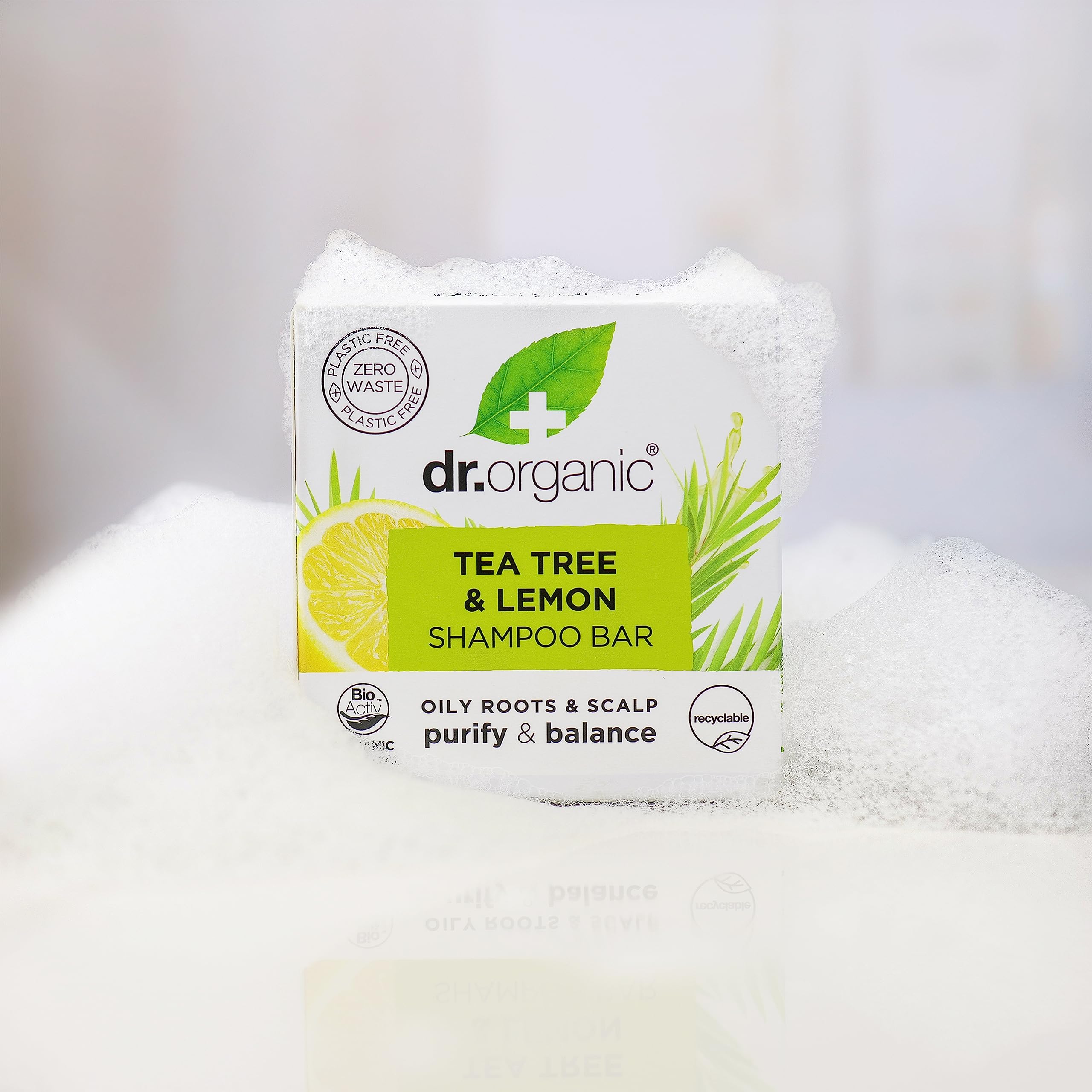 Dr Organic Tea Tree & Lemon Clarifying Shampoo Bar for Oily Roots & Scalp 7