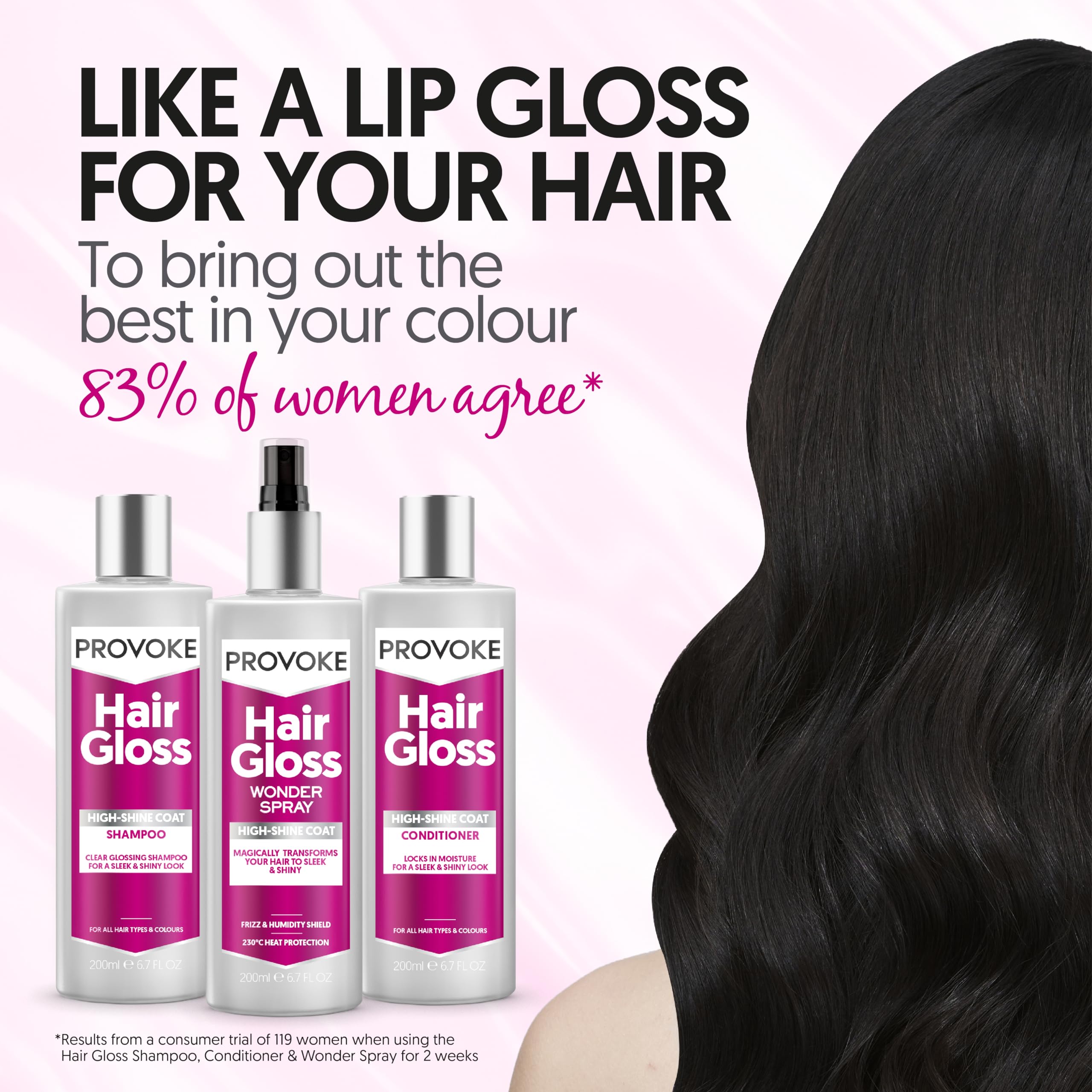 PROVOKE Hair Gloss High-Shine Coat Wonder Spray 200ml für Glanz und Finish 3