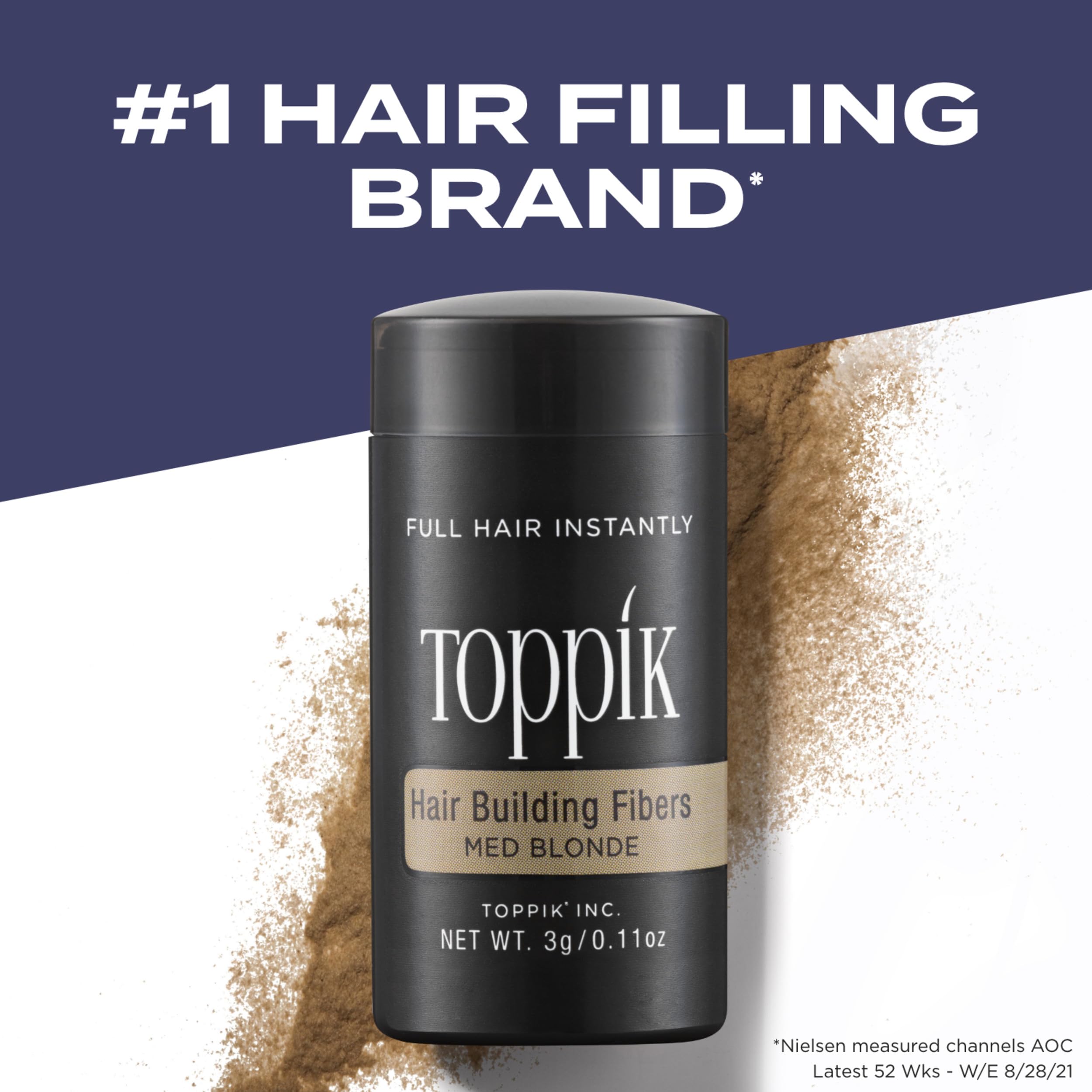 TOPPIK Hair Building Fibres Powder for Thicker-Looking Hairline and Crown