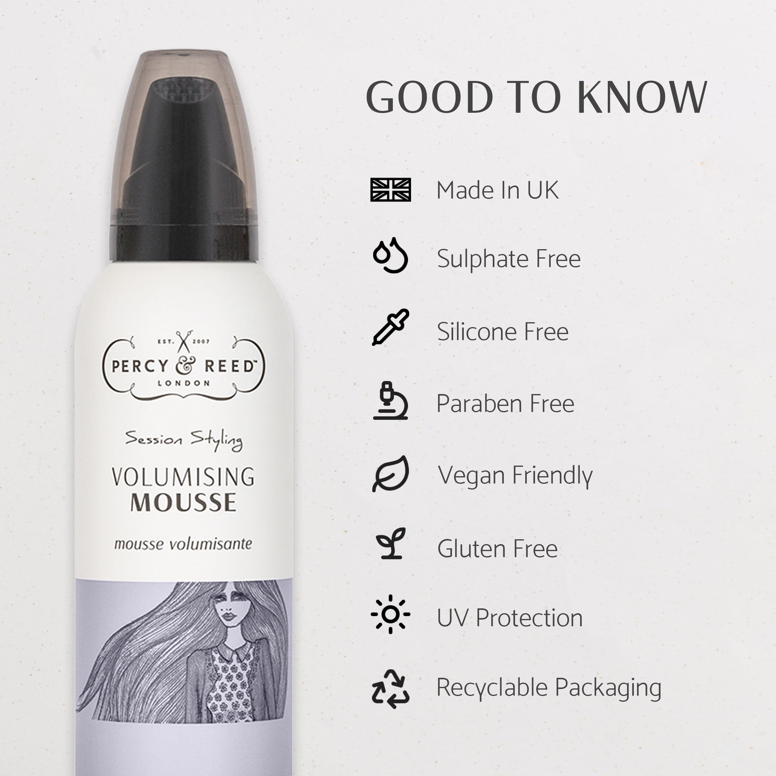 Percy & Reed Session Styling Volumising Mousse 50ml for Lightweight Body and Bounce 3