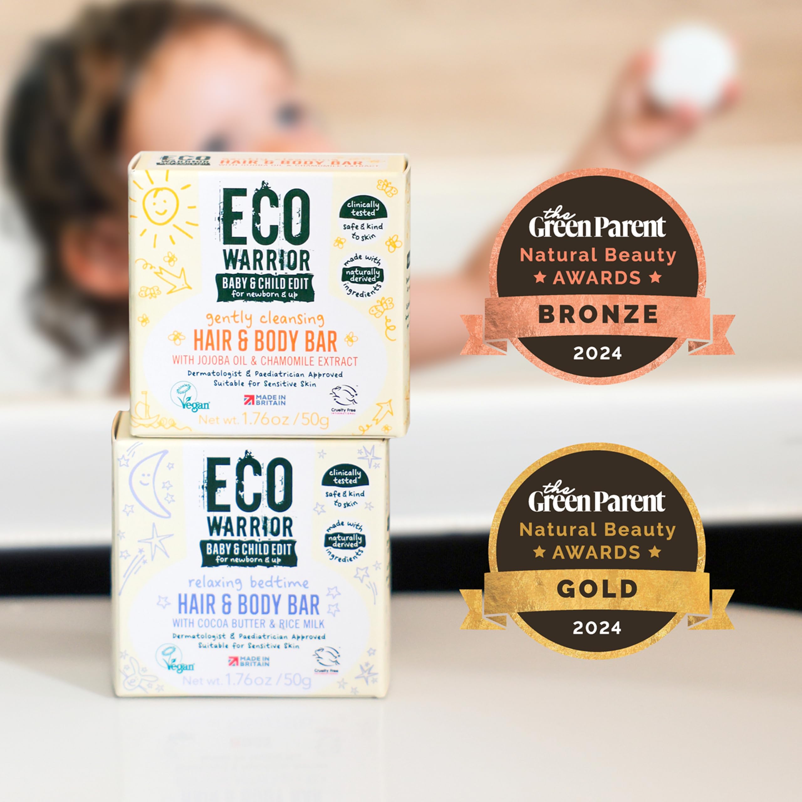 Eco Warrior Baby- und Kinder-Haar- und Körperseife 50 g | Vegan, tierversuchsfrei, 2-in-1-Waschmittel 3