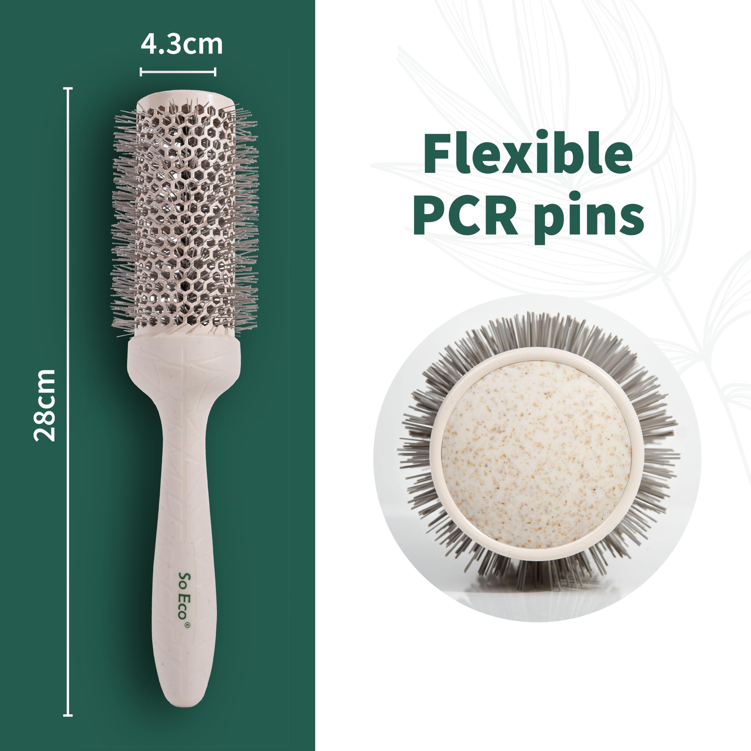 So Eco Medium 43mm Thermo Ceramic Round Brush for Volumising & Sleek Styling 5