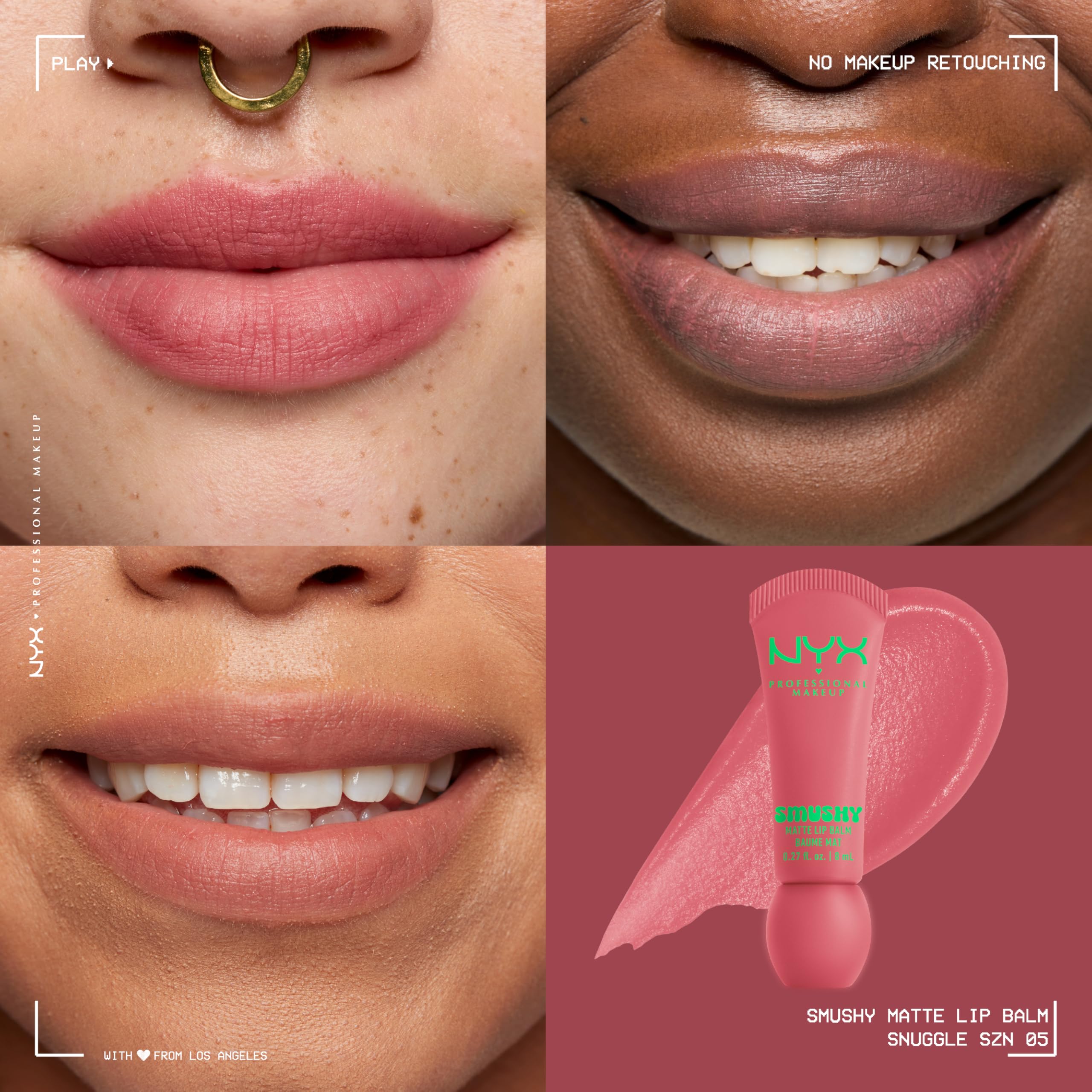 NYX Professional Makeup Smushy Matte Lip Balm, Snuggle SZN, Hydrating Buildable Colour, 8ml