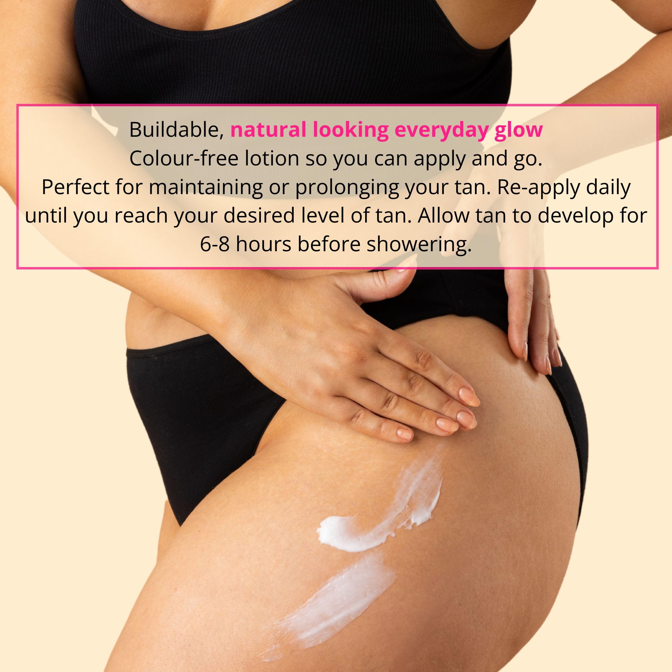 Skinny Tan Body Glow Feuchtigkeitsspendende Bräunungslotion – Selbstbräunungslotion, tierversuchsfrei, parabenfrei &amp; vegan, mit Kokos- und Vanilleduft, 280 ml 7