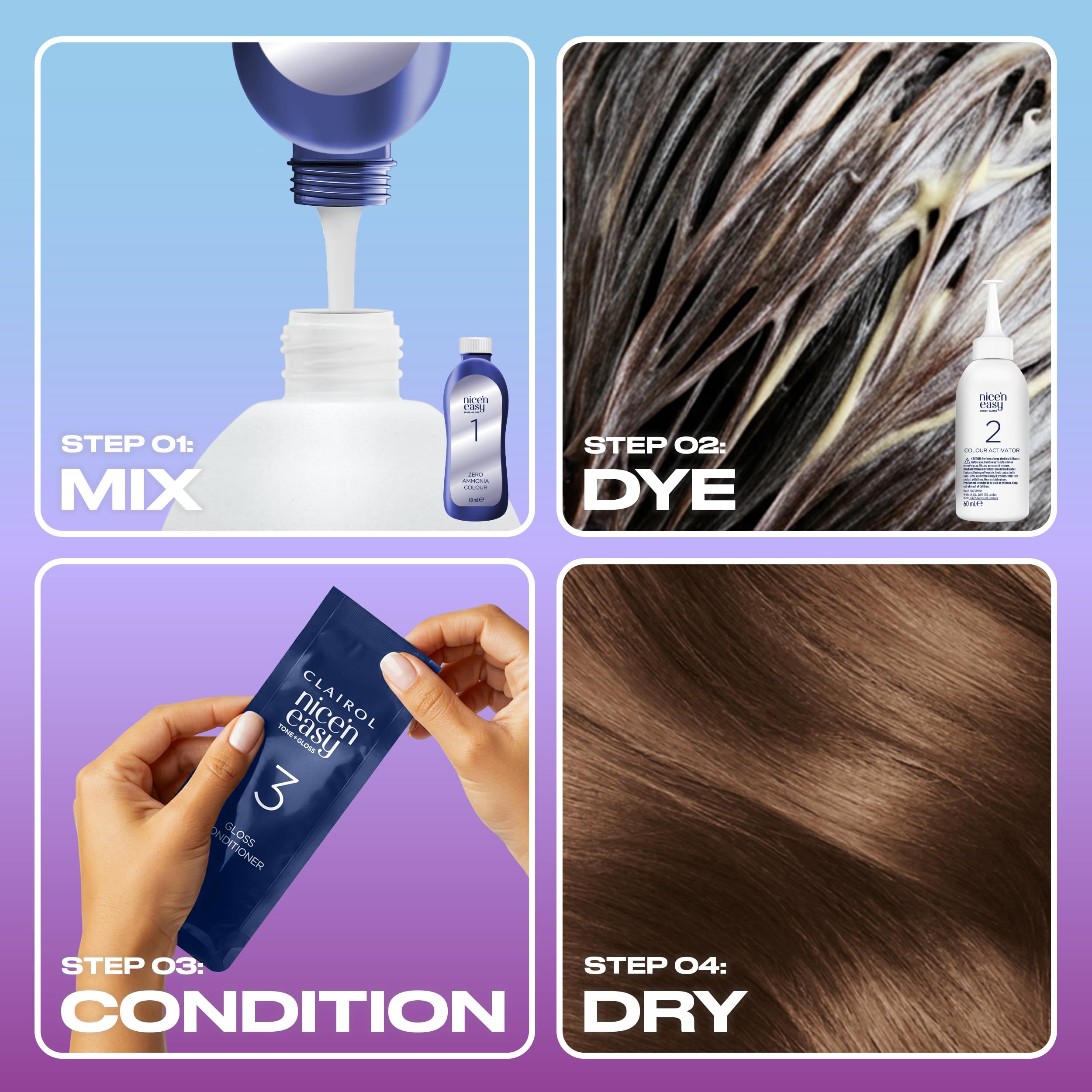 Clairol Nice'n Easy Tone+Gloss Semi Permanent Hair Dye - 600/755 Light Brown 5