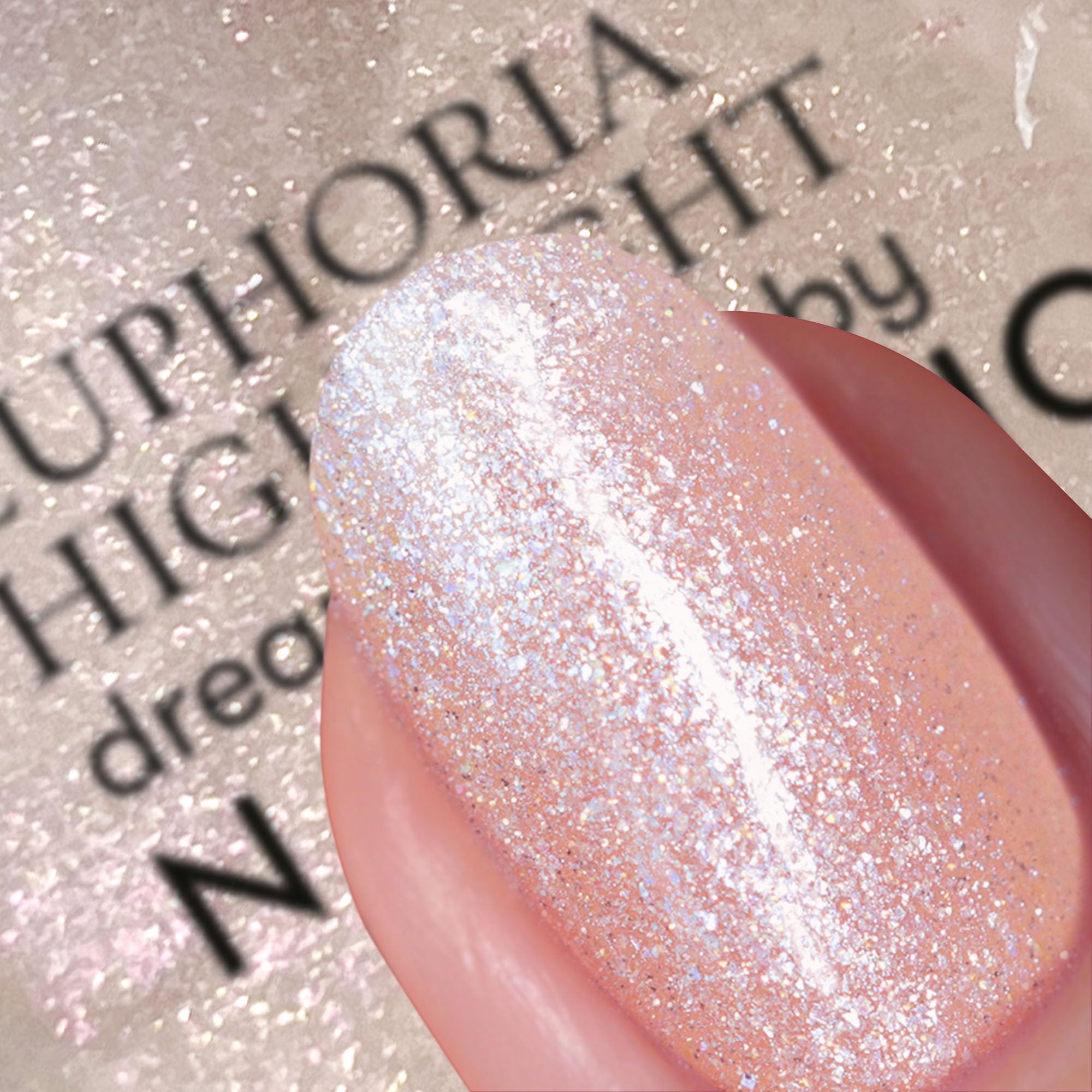 Nails Inc Euphoria Highlight, Magic Does Exist Pink Shimmer, kein Absplittern, langanhaltend, schnelltrocknend, lufttrocknend, professionelle Maniküre &amp; Pediküre, Finger- &amp; Zehennägel, veganer Nagellack, 14 ml 4