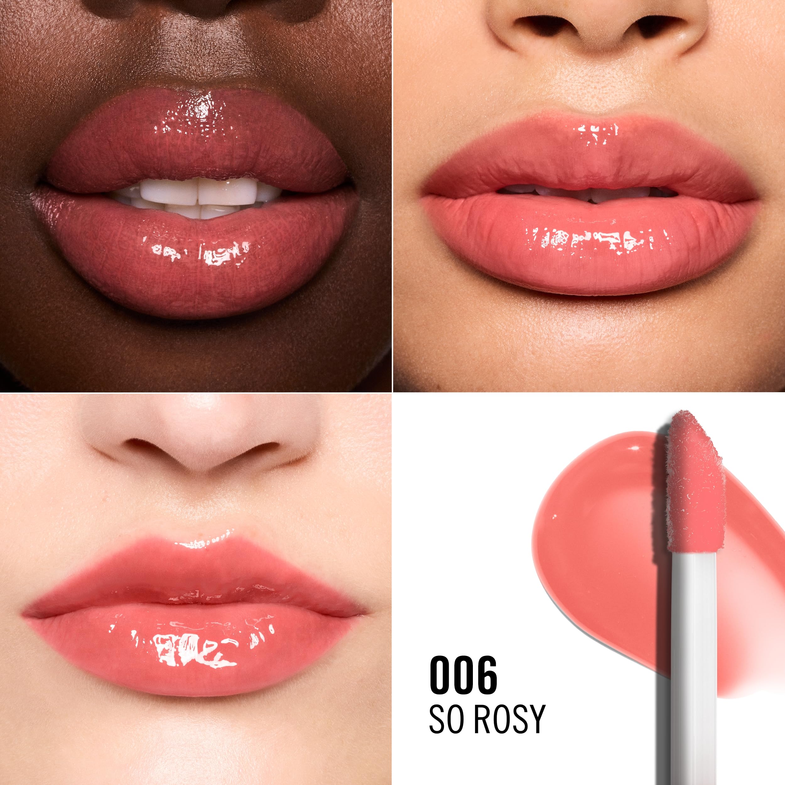 Rimmel Oh My Gloss! Lip Oil 006 So Rosy: Juicy Shine, Hydration & Natural Plump