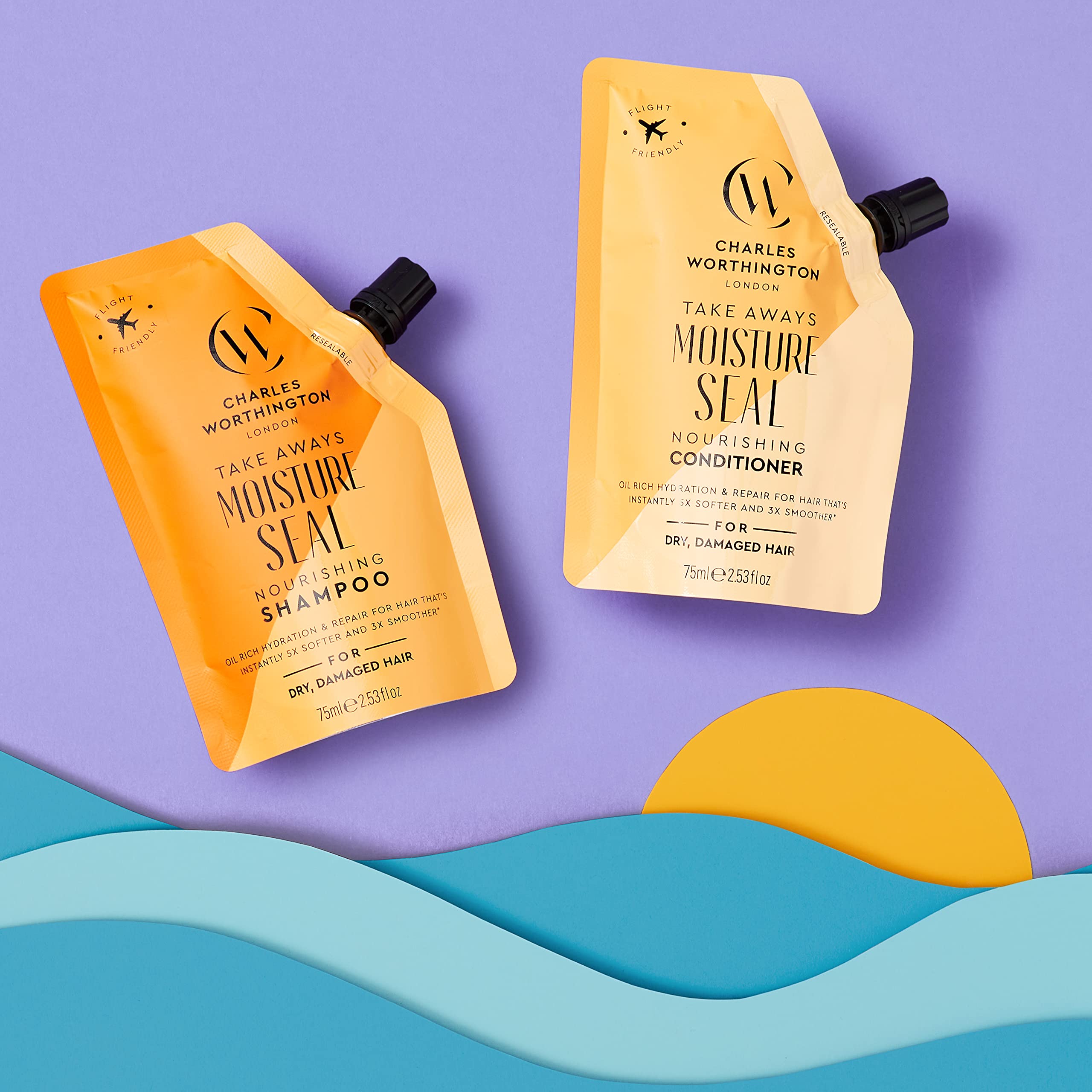 Charles Worthington Moisture Seal Nourishing Travel Size Conditioner with Coconut Oil 3