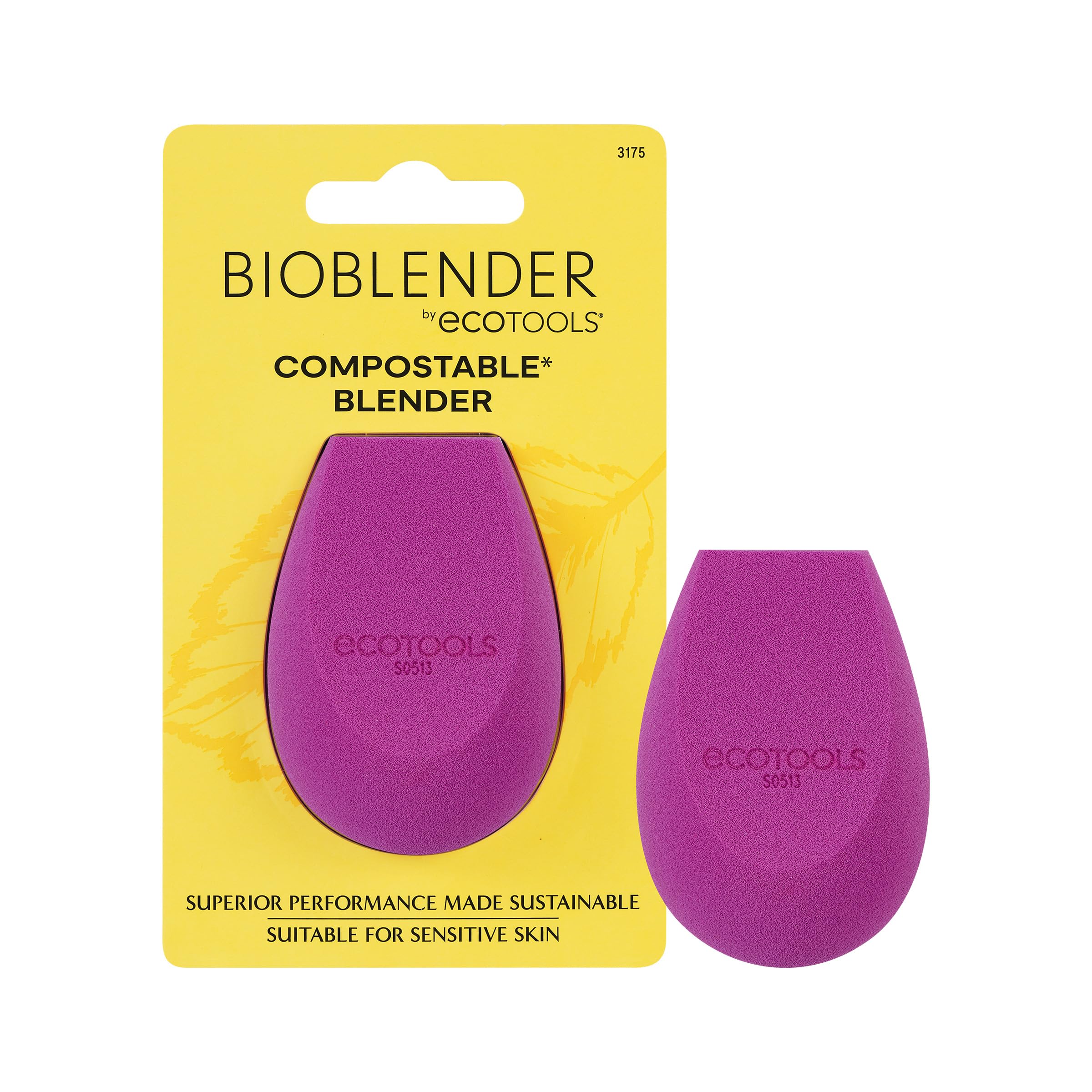 EcoTools Bioblender Compostable Makeup Sponge for Liquid & Cream Foundation - Purple