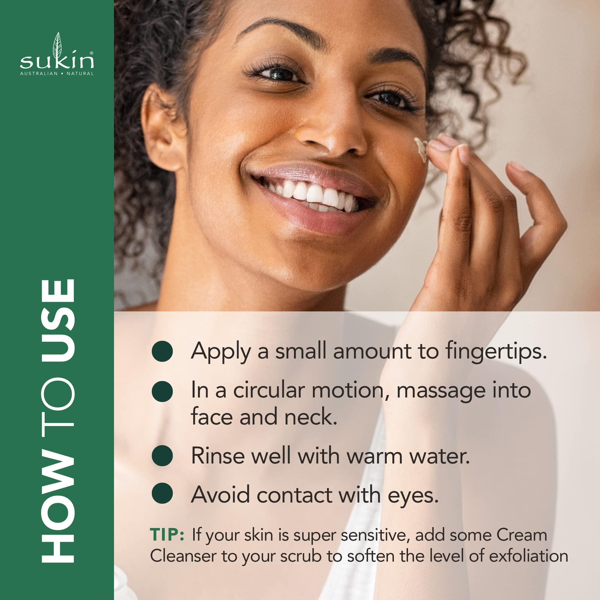 Sukin Revitalising Facial Scrub 125ml with Bamboo, Walnut & Jojoba Oil 3