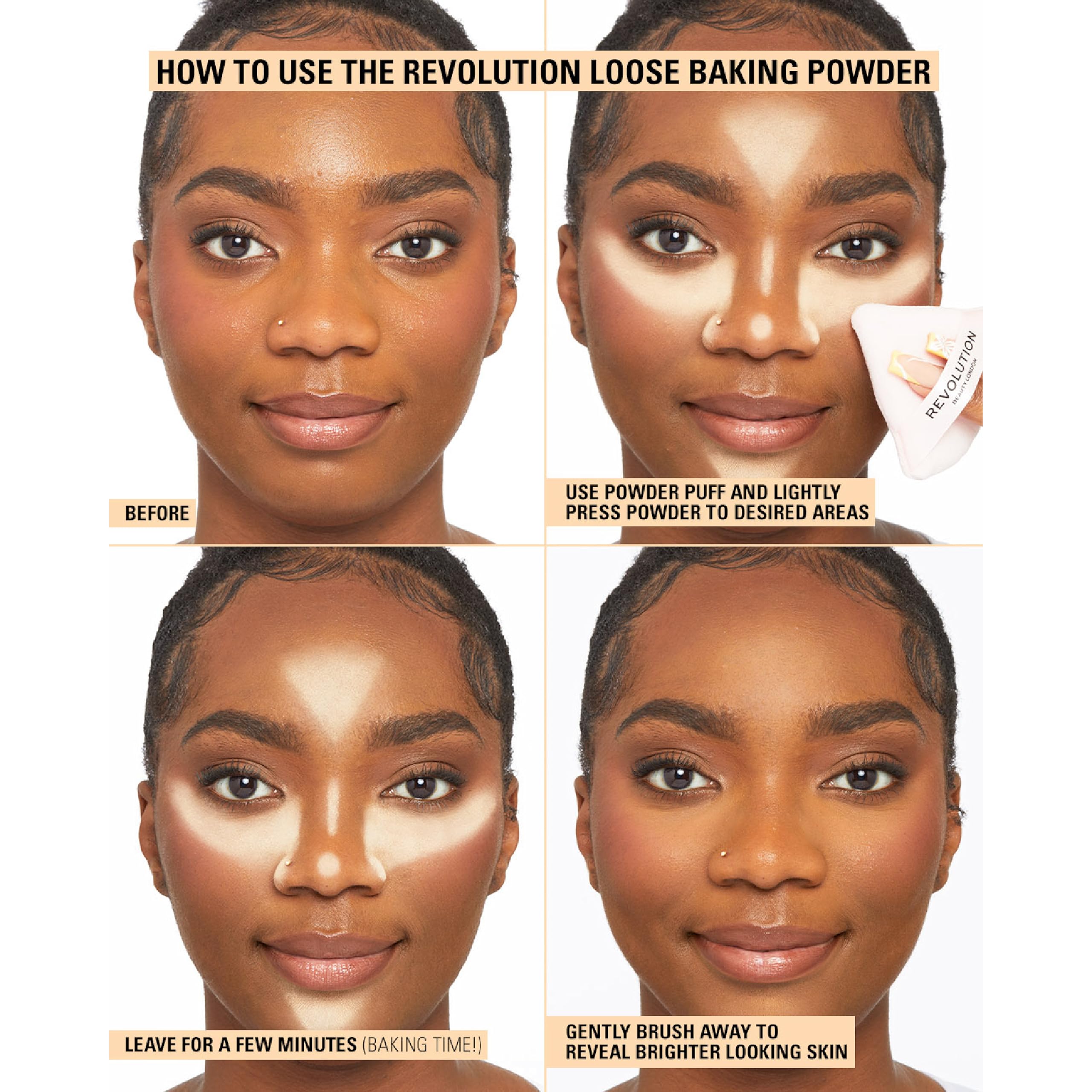 Revolution Beauty London Loose Baking Powder Banana Light for Light Skin Tones 32g 3