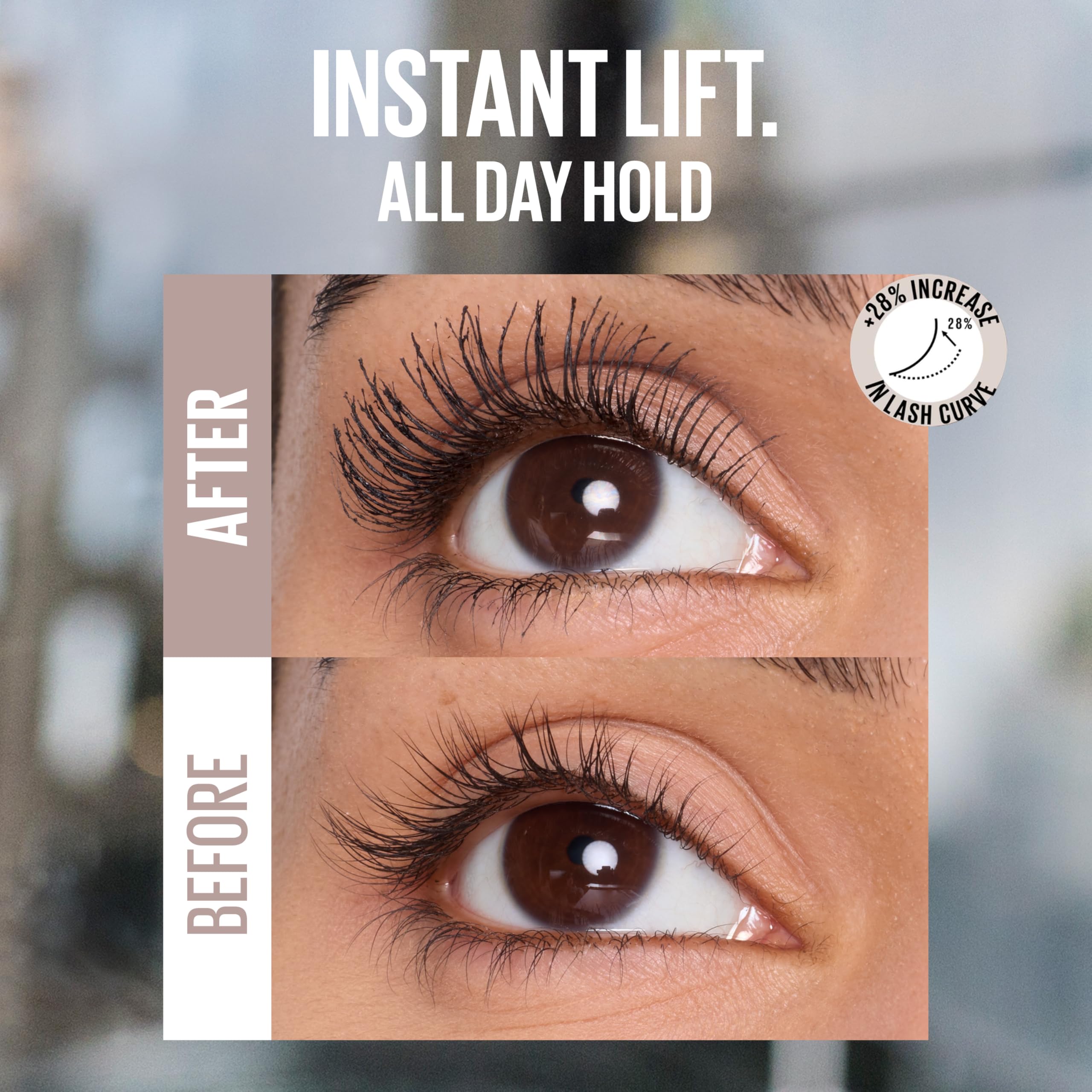 Maybelline Lash Sensational, Body Mascara, Volumen bis zu 24 Stunden Lift, Wischfest 3