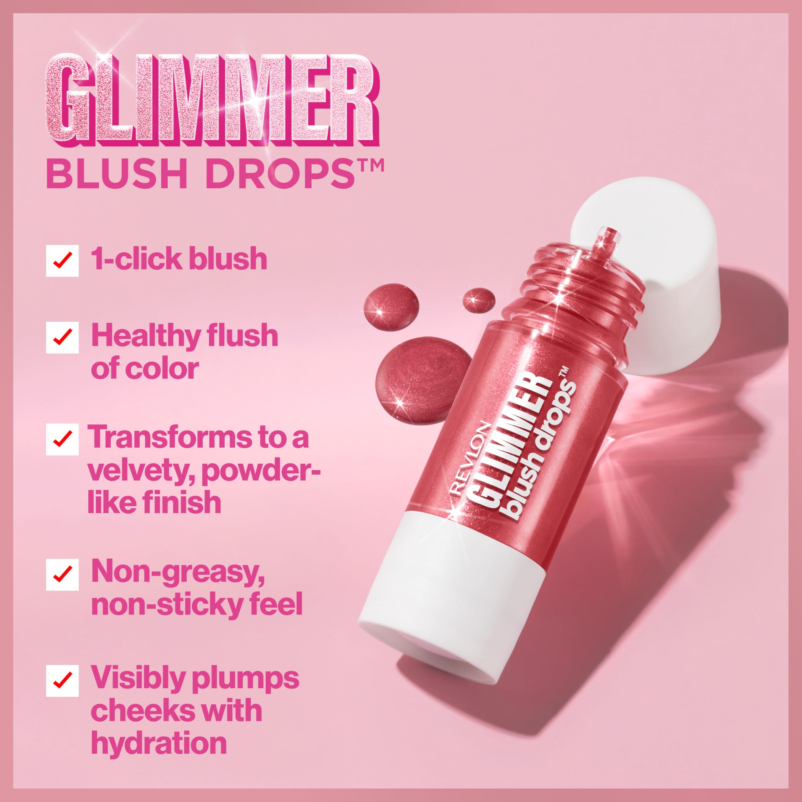 Revlon Glimmer Blush Drops - Hydrating Liquid Blusher with Plumping Formula 3