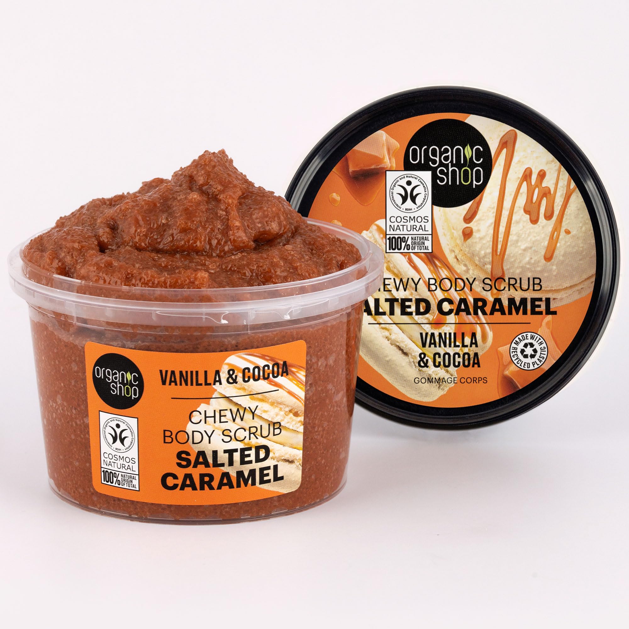 Organic Shop Salted Caramel Chewy Vanilla & Cocoa Body Scrub 250ml 4