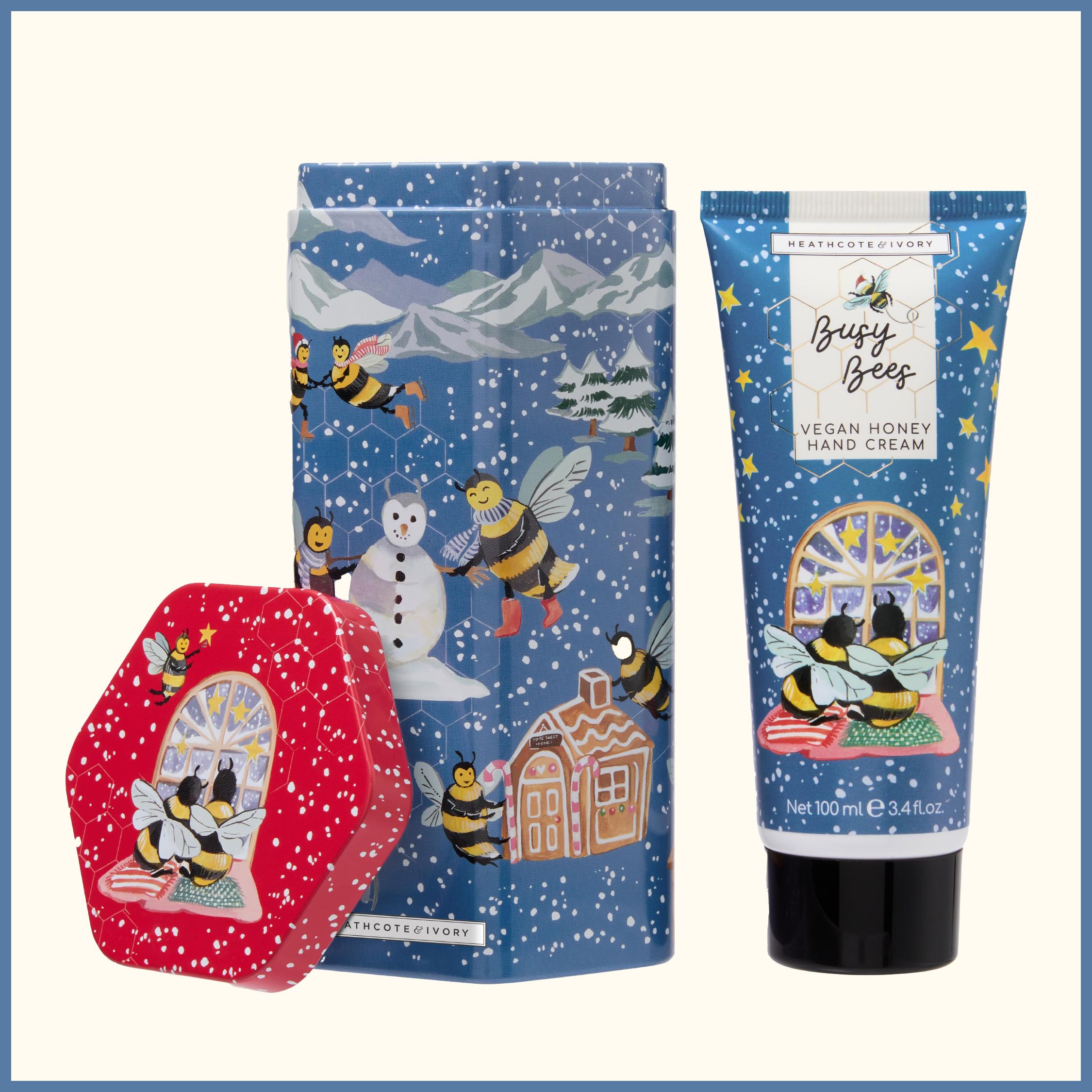 Heathcote & Ivory Busy Bees Thyme & Honey Vegan Hand Cream in Reusable Tin 100ml 6