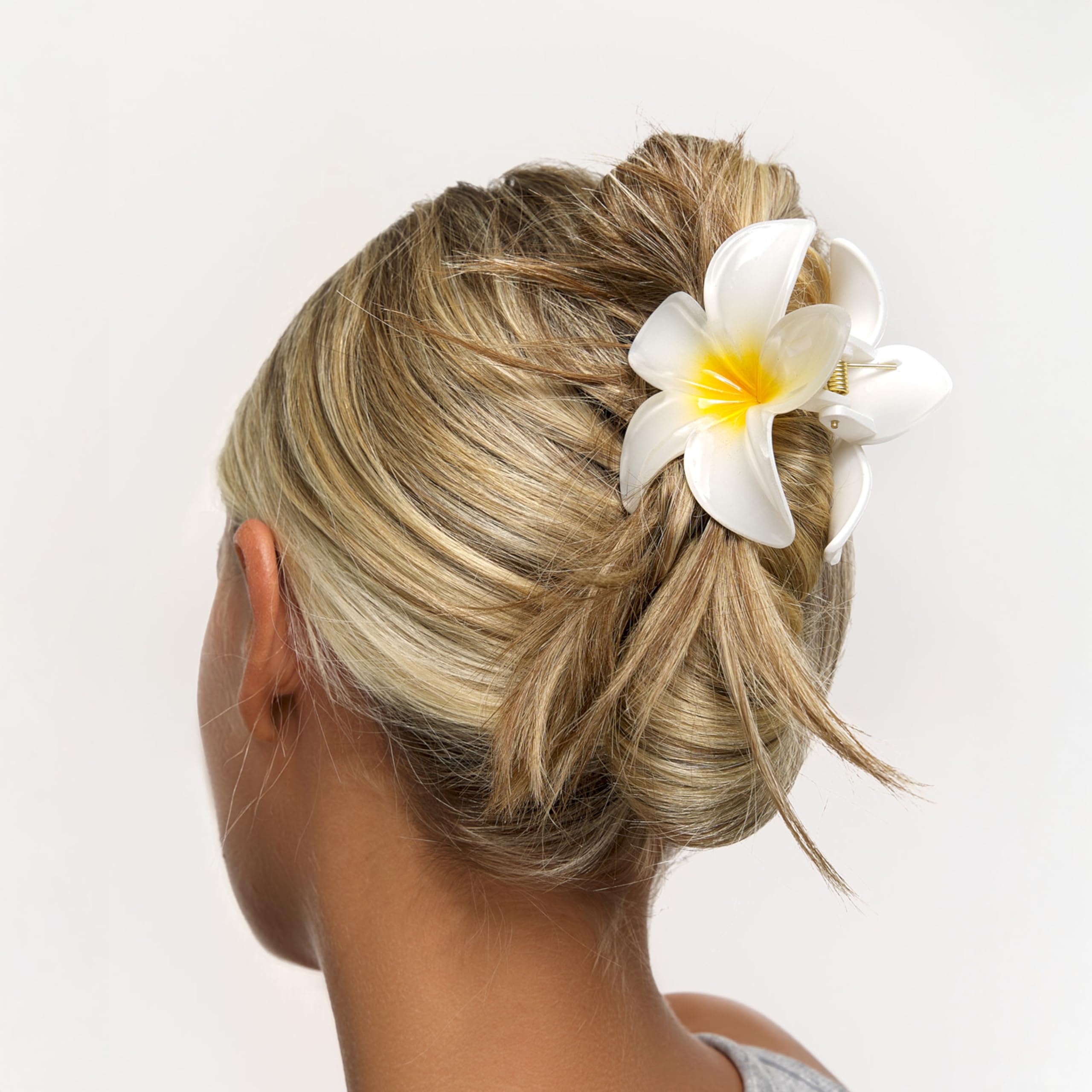 Brushworks Tropical Flower Claw Clips (3-Pack) – Glossy Floral Hair Clamps for All Hair Types 4