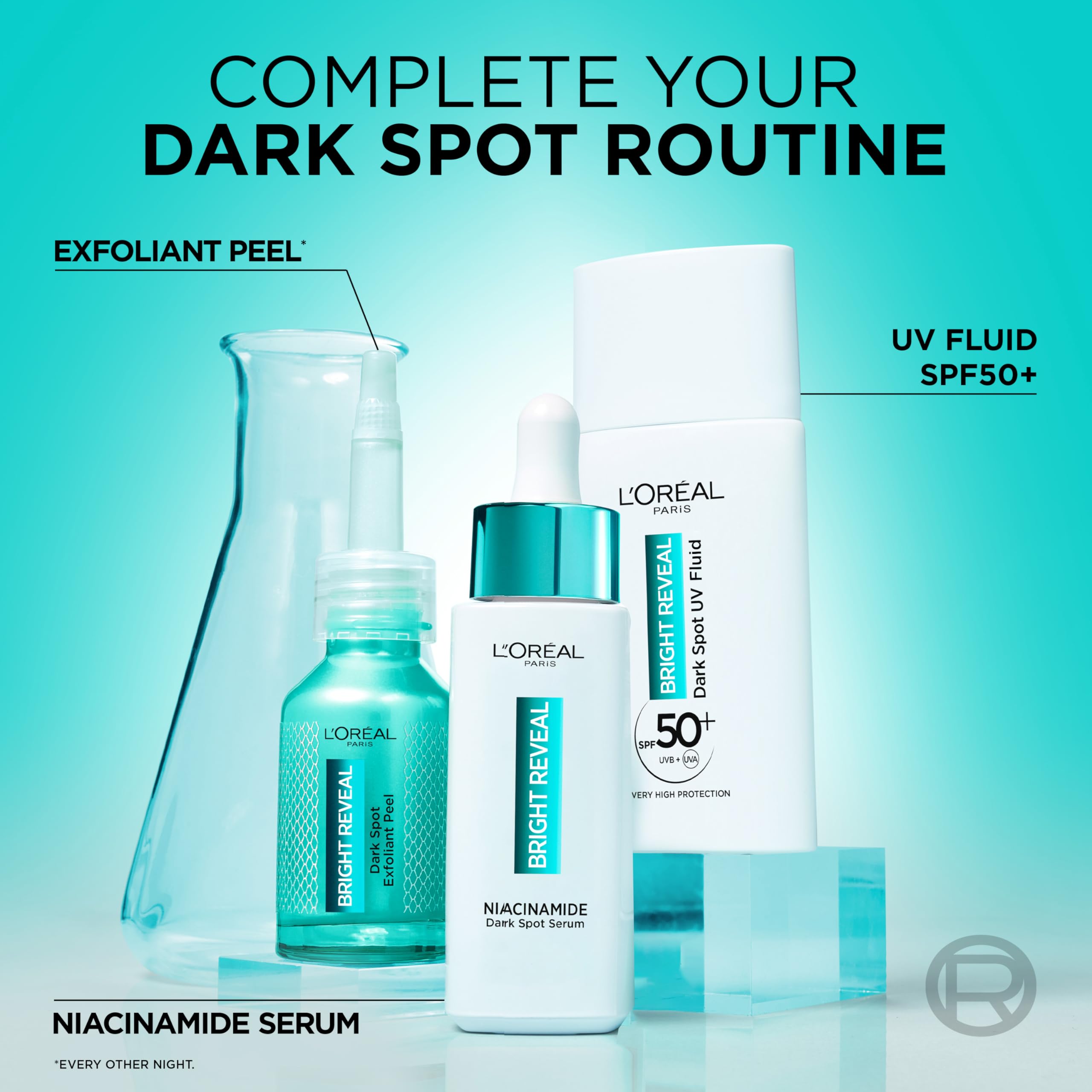 L'Oréal Paris Bright Reveal Niacinamide Dark Spot Serum & UV Fluid SPF 50+ Routine 9