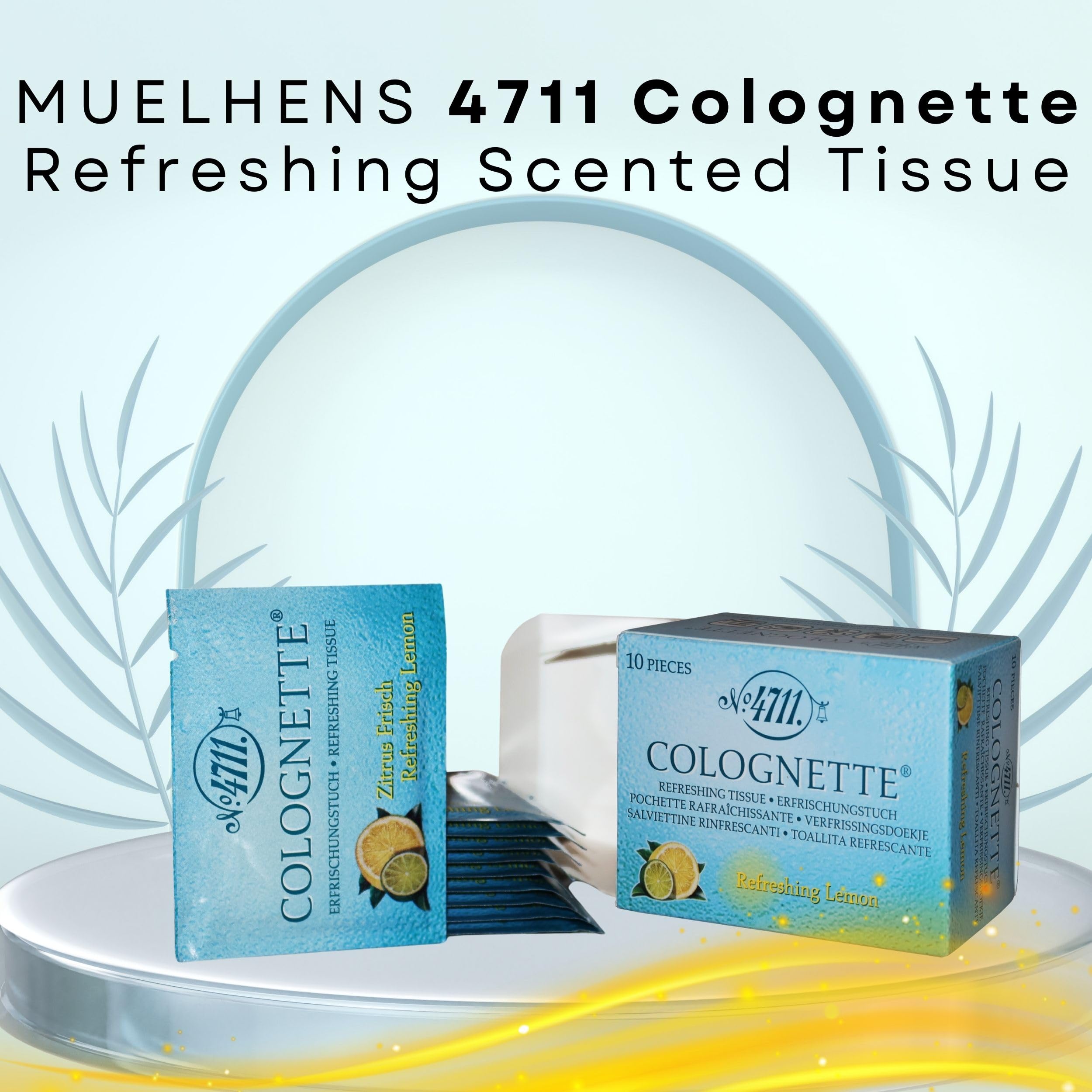 4711 Colognette Refreshing Lemon Tissues - 20 Count for On-the-Go Freshening