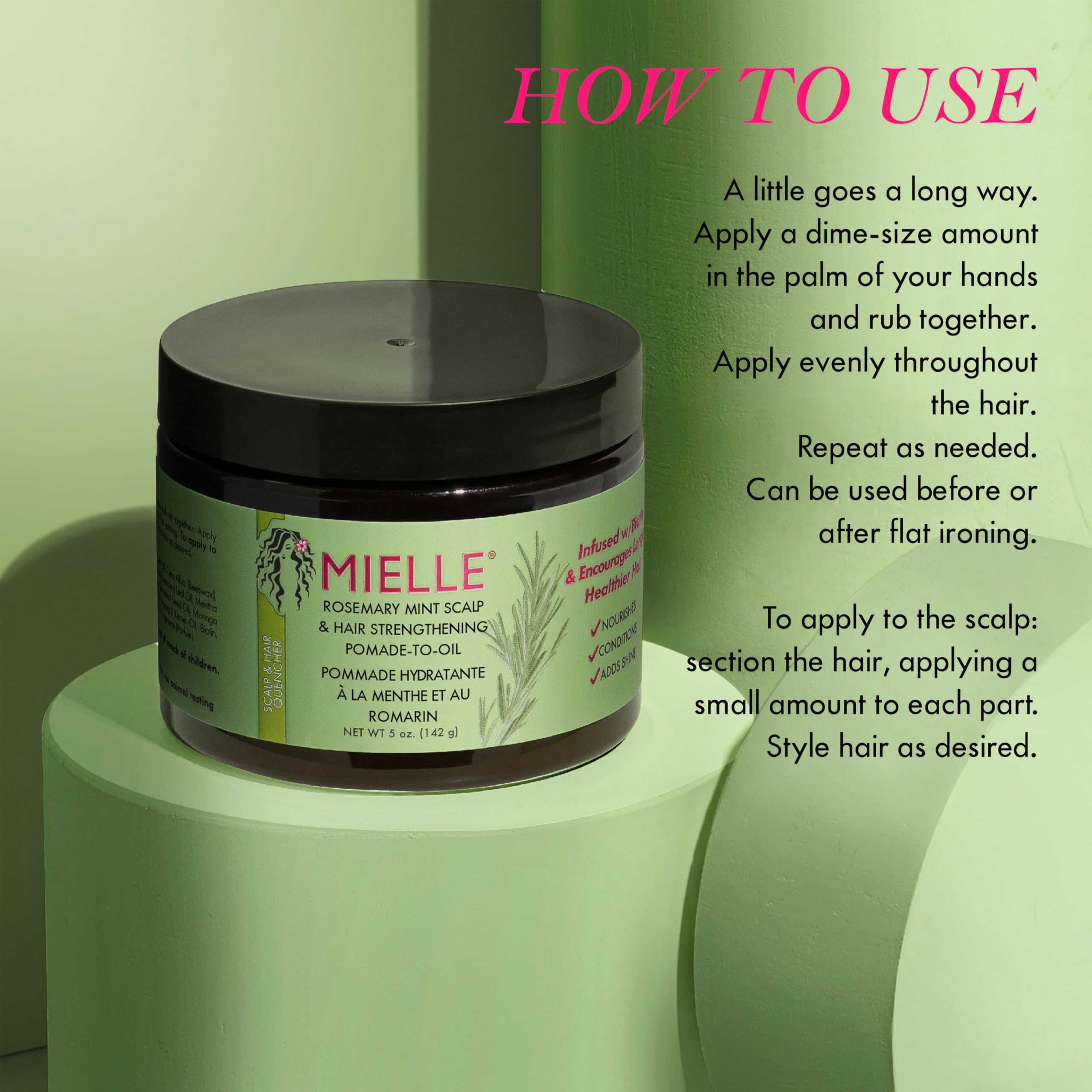 Mielle Rosemary & Mint Hair Pomade-to-Oil for Conditioning and Style Lock 3