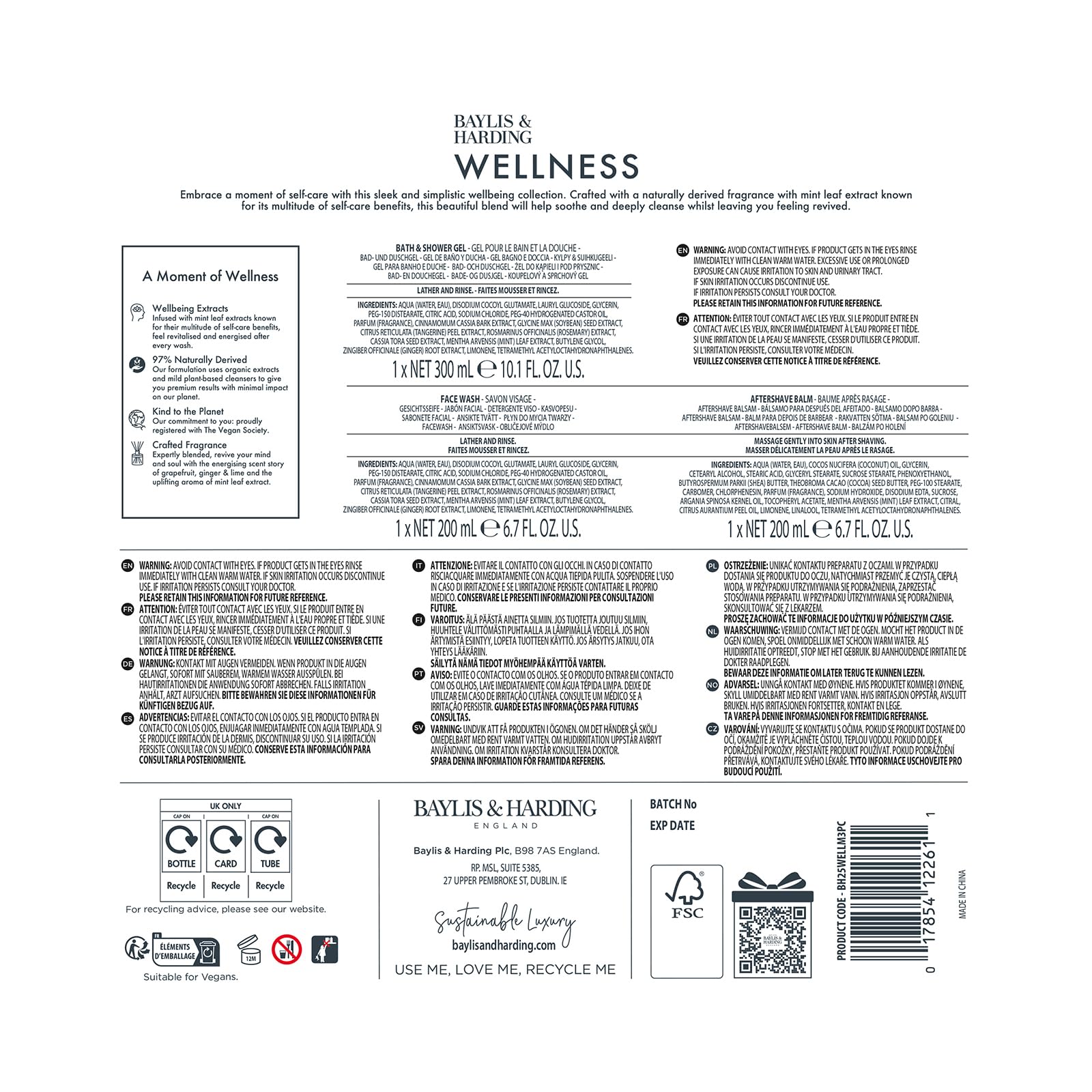 Baylis & Harding Wellness For Men Everyday Revival Kit Gift Set with Grapefruit & Ginger 7