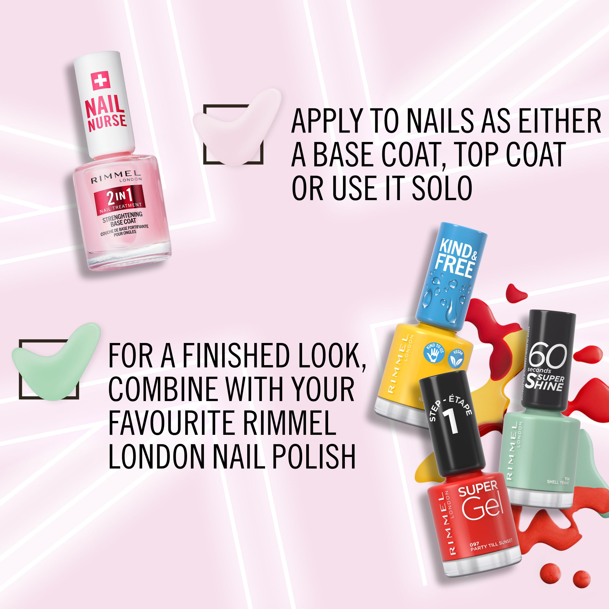 Rimmel London Nail Nurse 2 in 1 Base Coat & Strengthener with Biotin and Amethyst 8