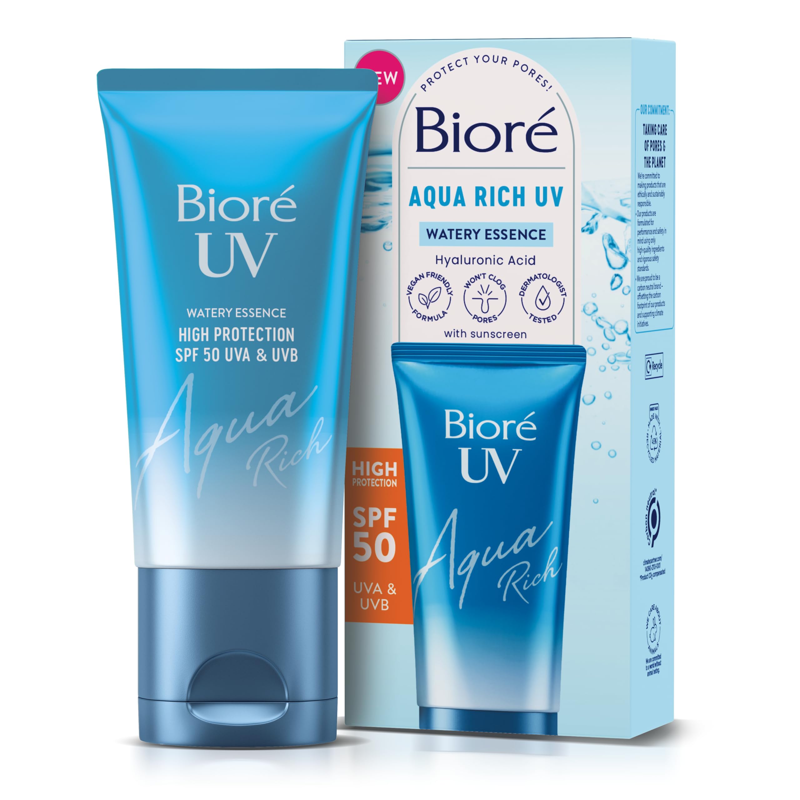 Biore UV Aqua Rich Water Essence Sonnenschutzmittel LSF 50, 50 ml