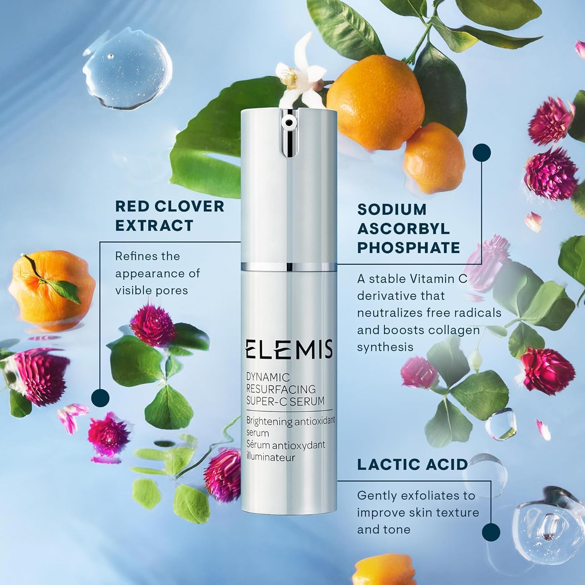 Elemis Dynamic Resurfacing Super-C Serum, Brightening Antioxidant Vitamin C, 30ml 6