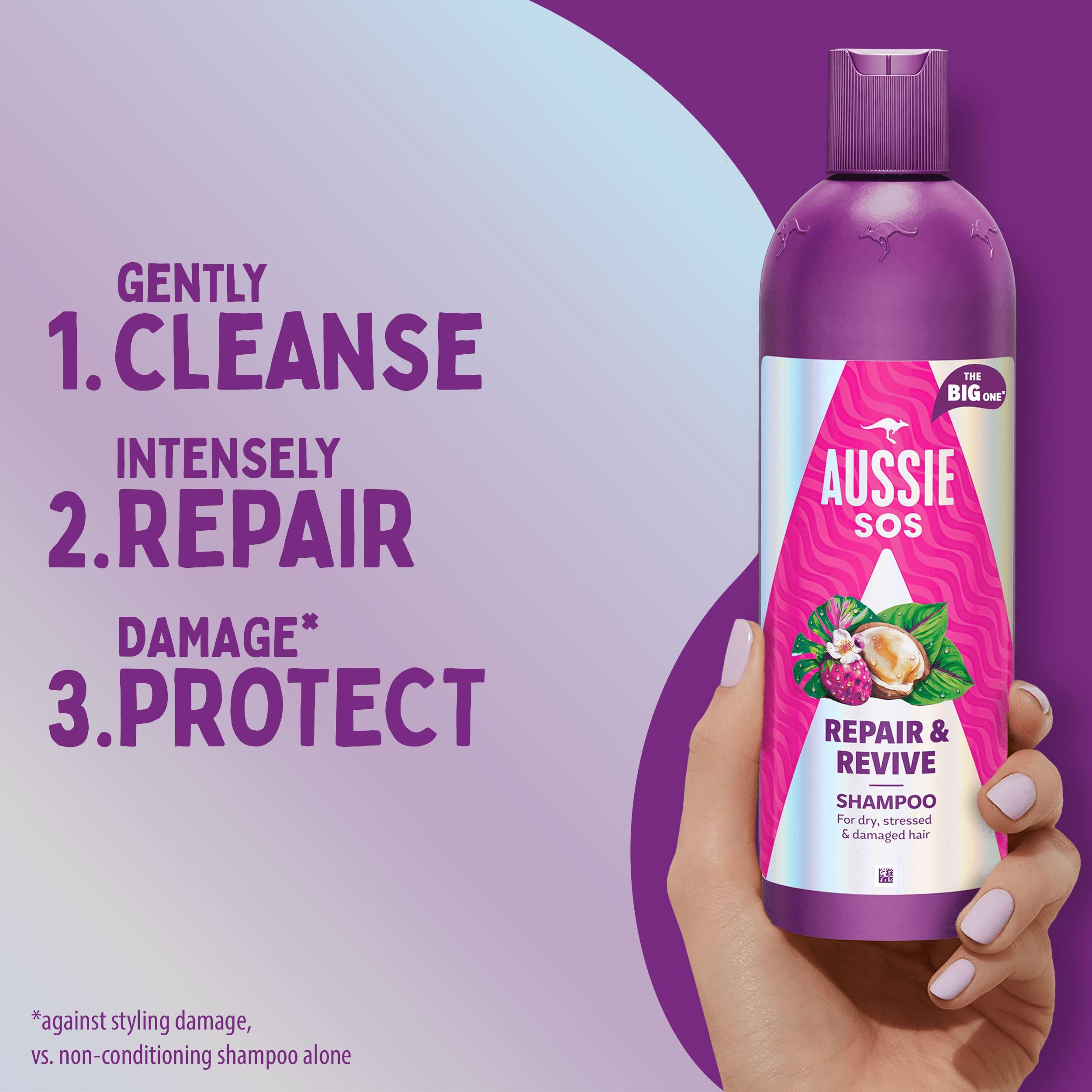 Aussie SOS Repair &amp; Revive Shampoo 500ml für trockenes, strapaziertes und geschädigtes Haar 3