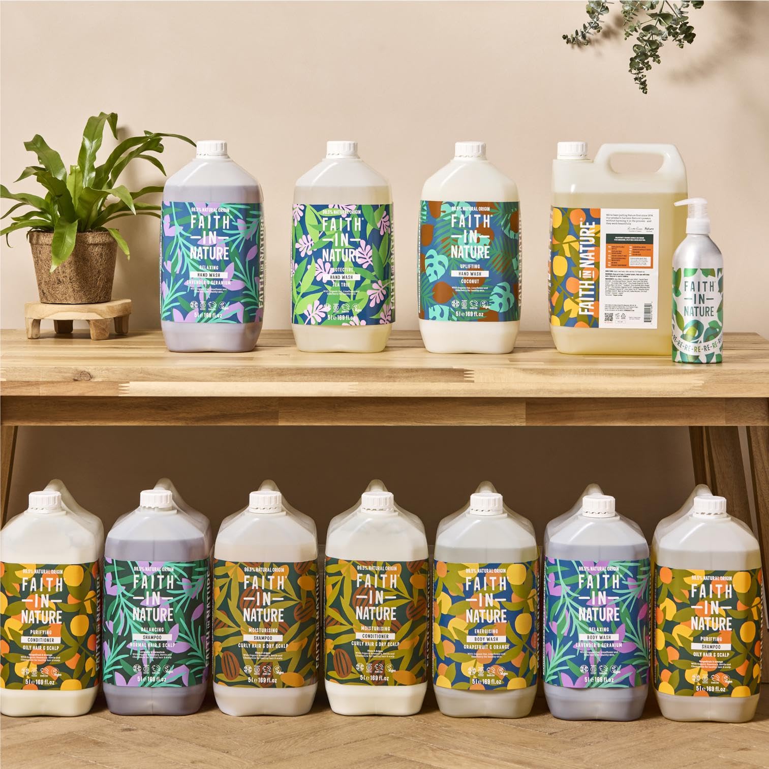 Faith In Nature Organic Coconut Liquid Hand Wash, Uplifting, Vegan & Cruelty-Free Refill 8