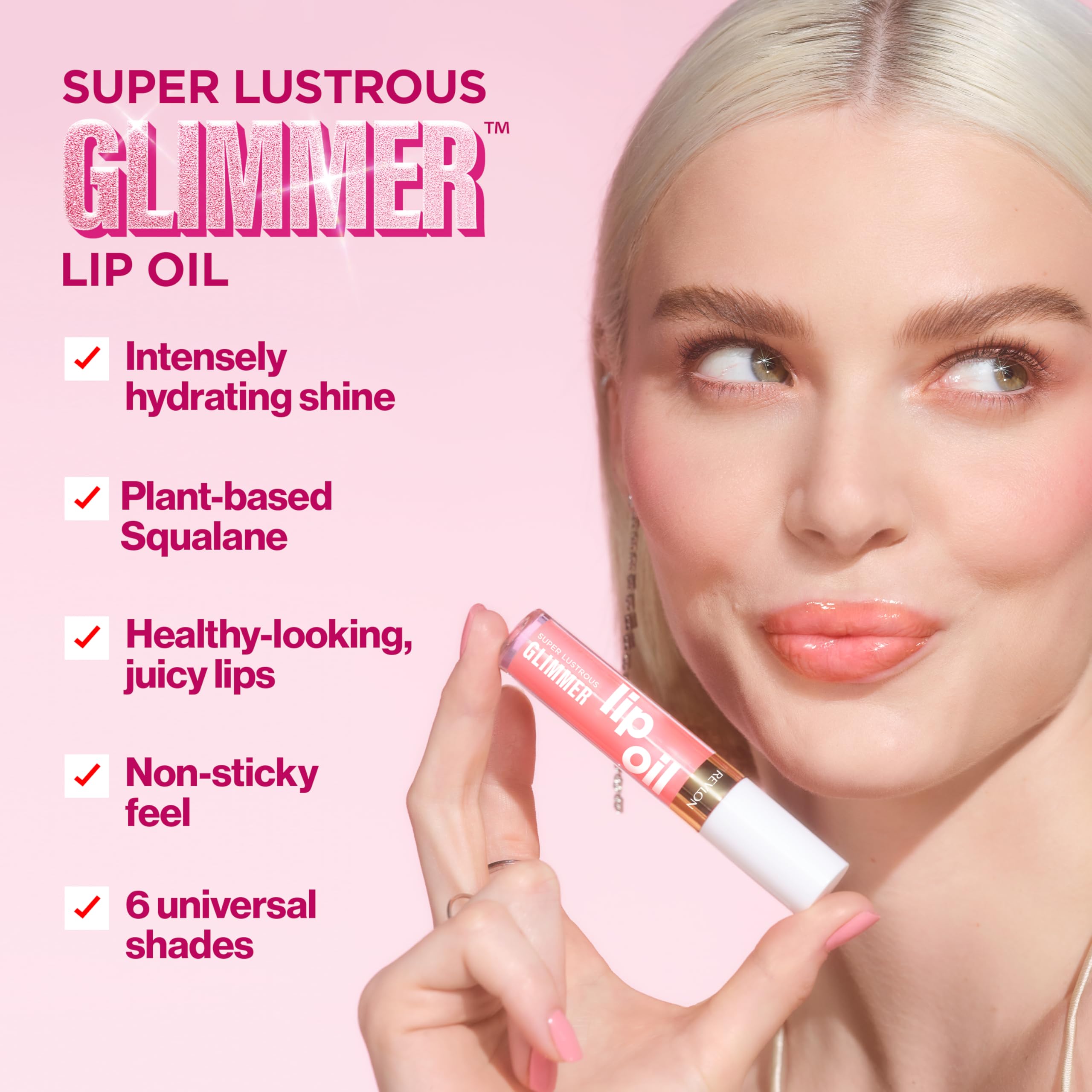Revlon Super Lustrous Glimmer Lip Oil - Hydrating Gloss with Plant-Based Squalane 3