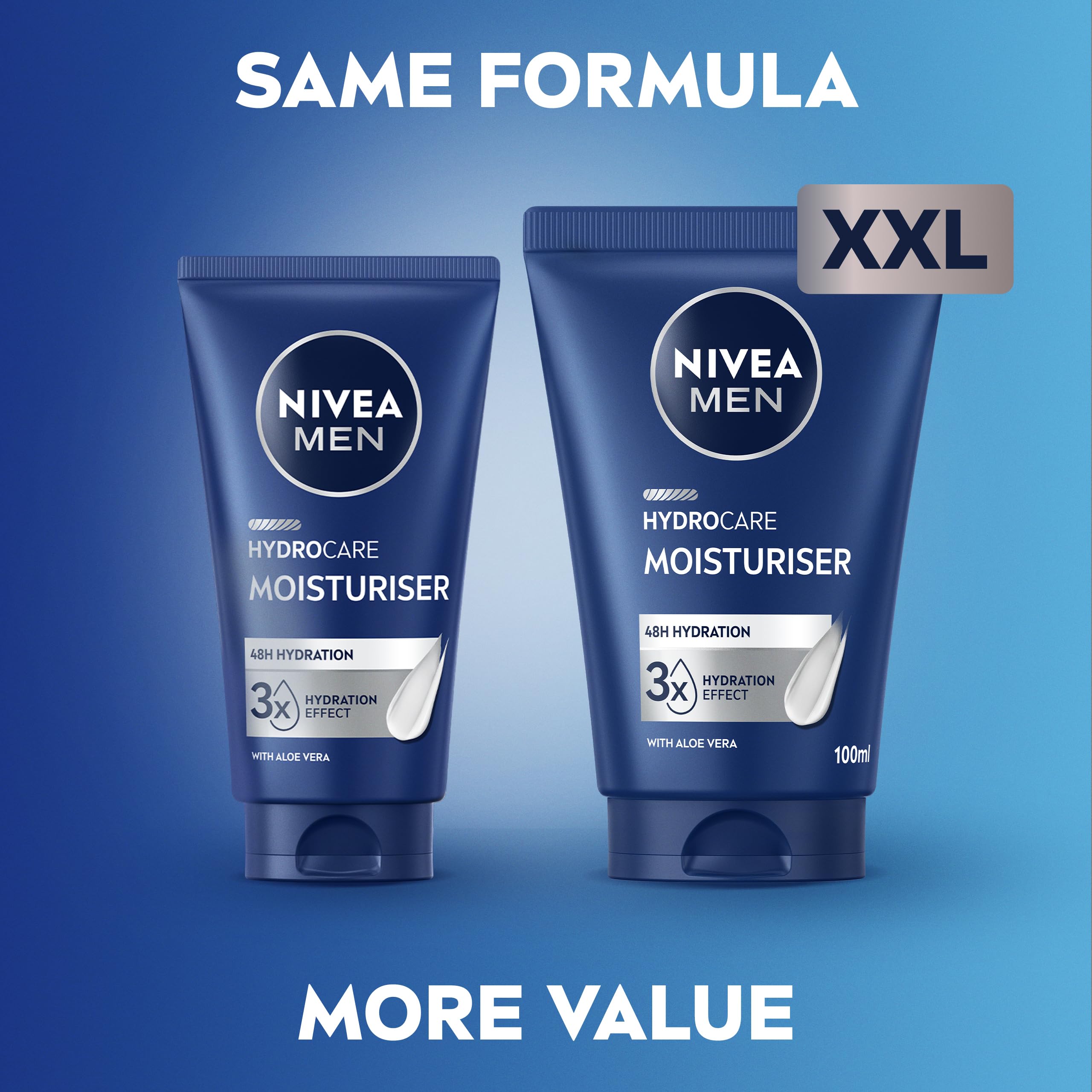 NIVEA MEN Hydrocare Facial Moisturiser XXL 100ml for Dry & Sensitive Skin 3