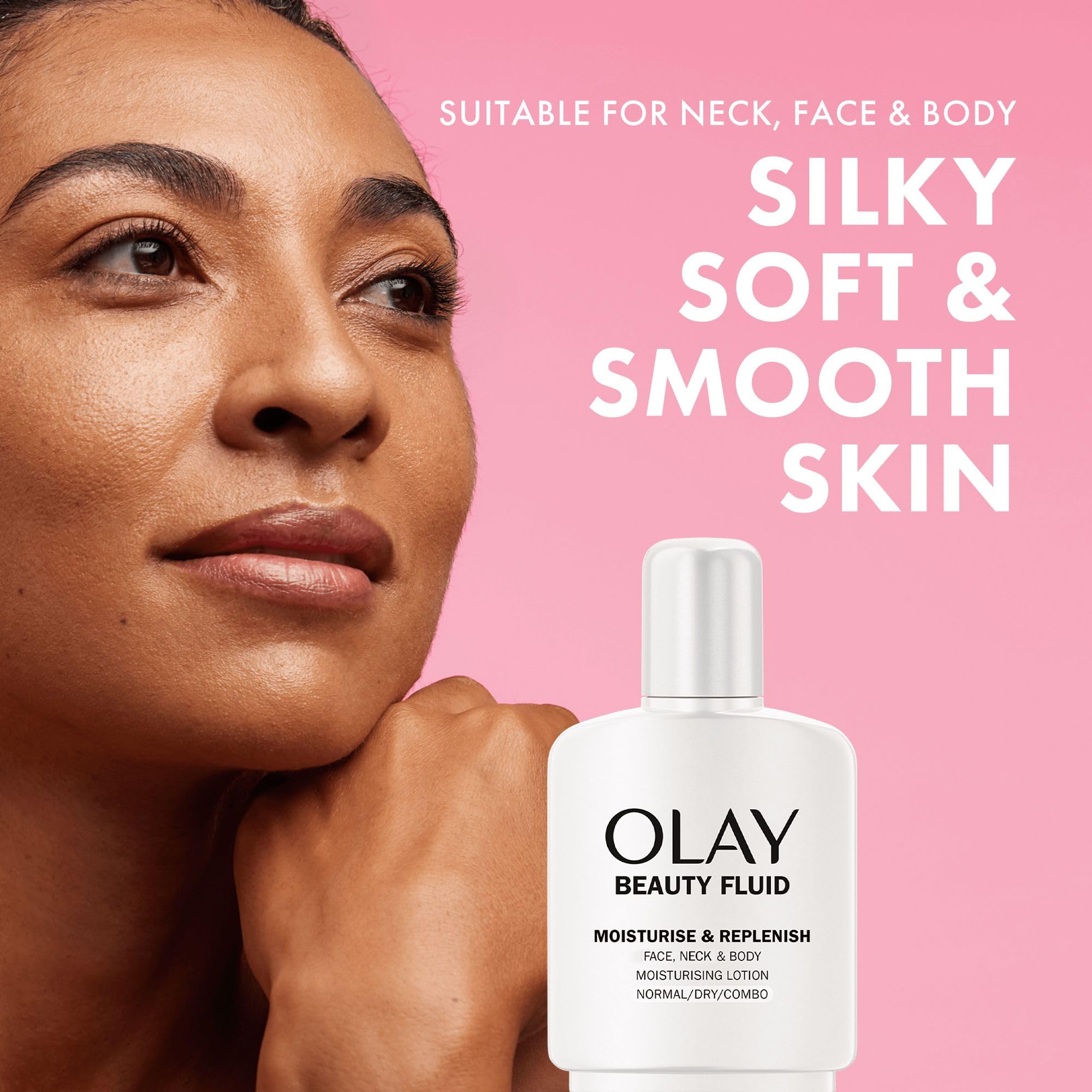 Olay Beauty Fluid Moisturise & Replenish Lotion for Face, Neck, and Body 100ml 7