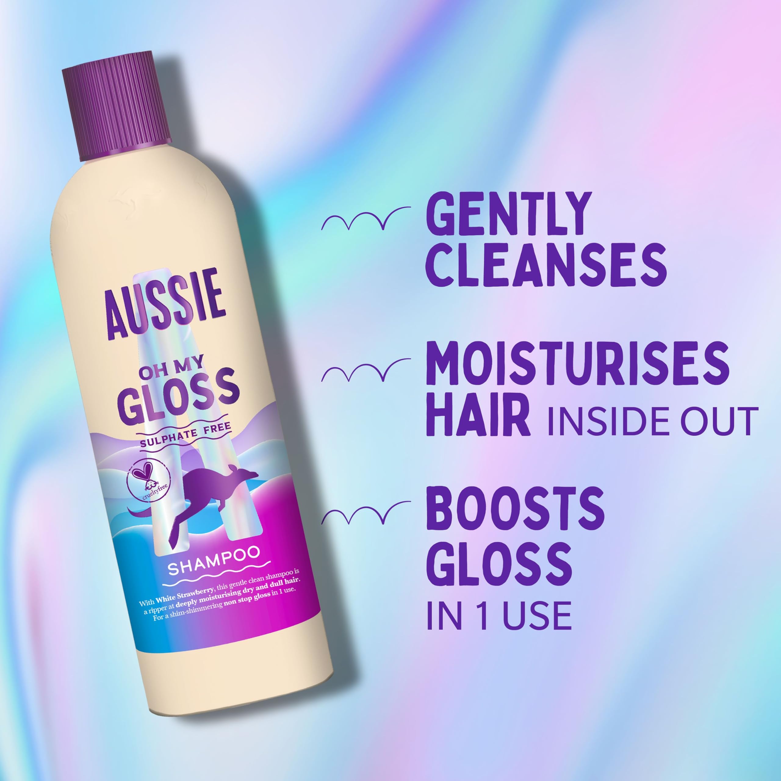 Aussie Oh My Gloss Hydrating Giftset: Shampoo, Conditioner & Leave-in Serum for Moisture & Shine 7