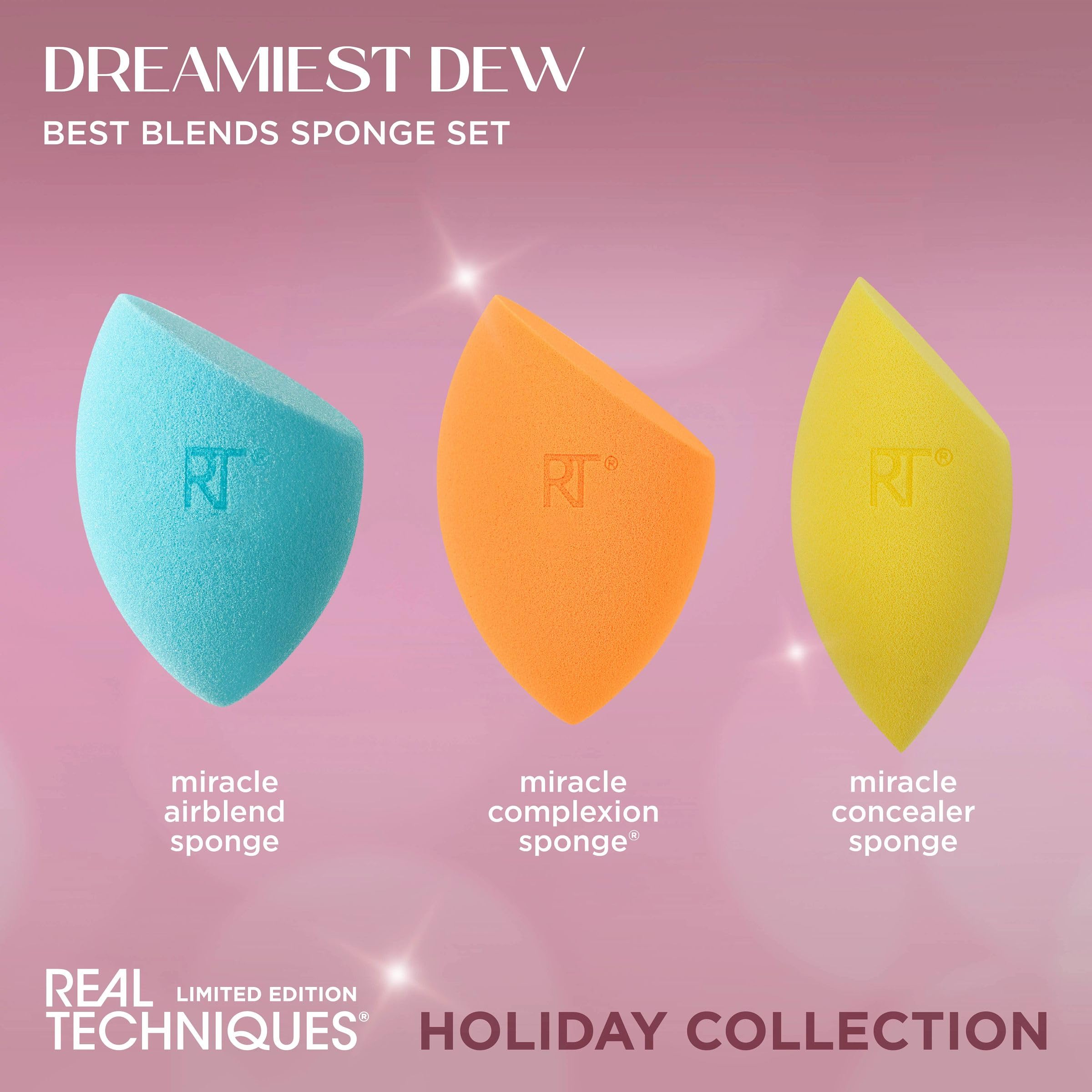 Real Techniques Dreamiest Dew Best Blends Sponge Kit, 3 Piece Limited Edition Set 3